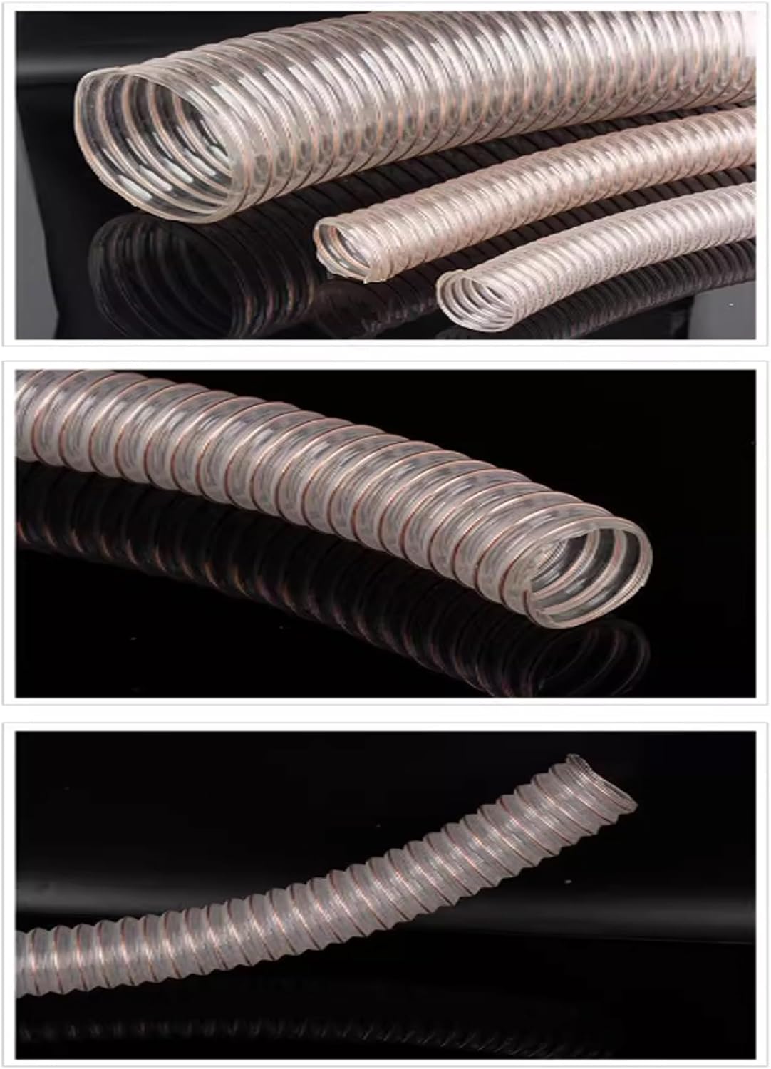 100cm PU Flexible Ducting Hose, PU Polyurethane Transparent Air Duct Can Be Used As Industrial Vacuum Cleaners(20MM*1.2mm)(21cm)