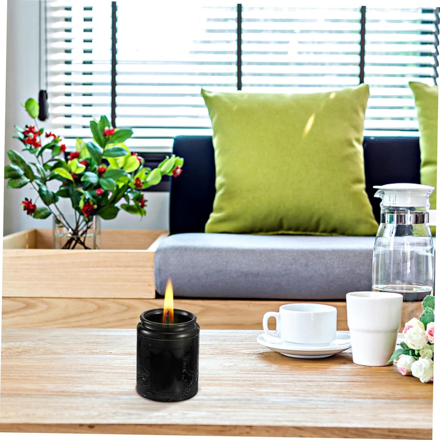 Gatuida 6Pcs Embossed Glass Candle Tins DIY Candle Containers for Aromatherapy Craft Storage for Home and Relaxation