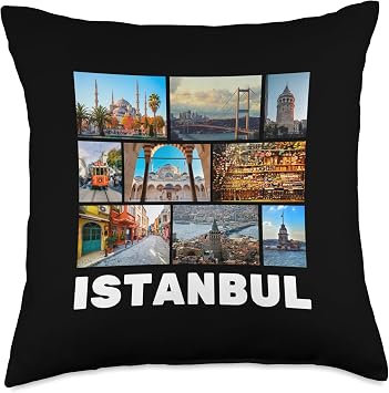 Istanbul Famous Sights/Istanbul Throw Pillow