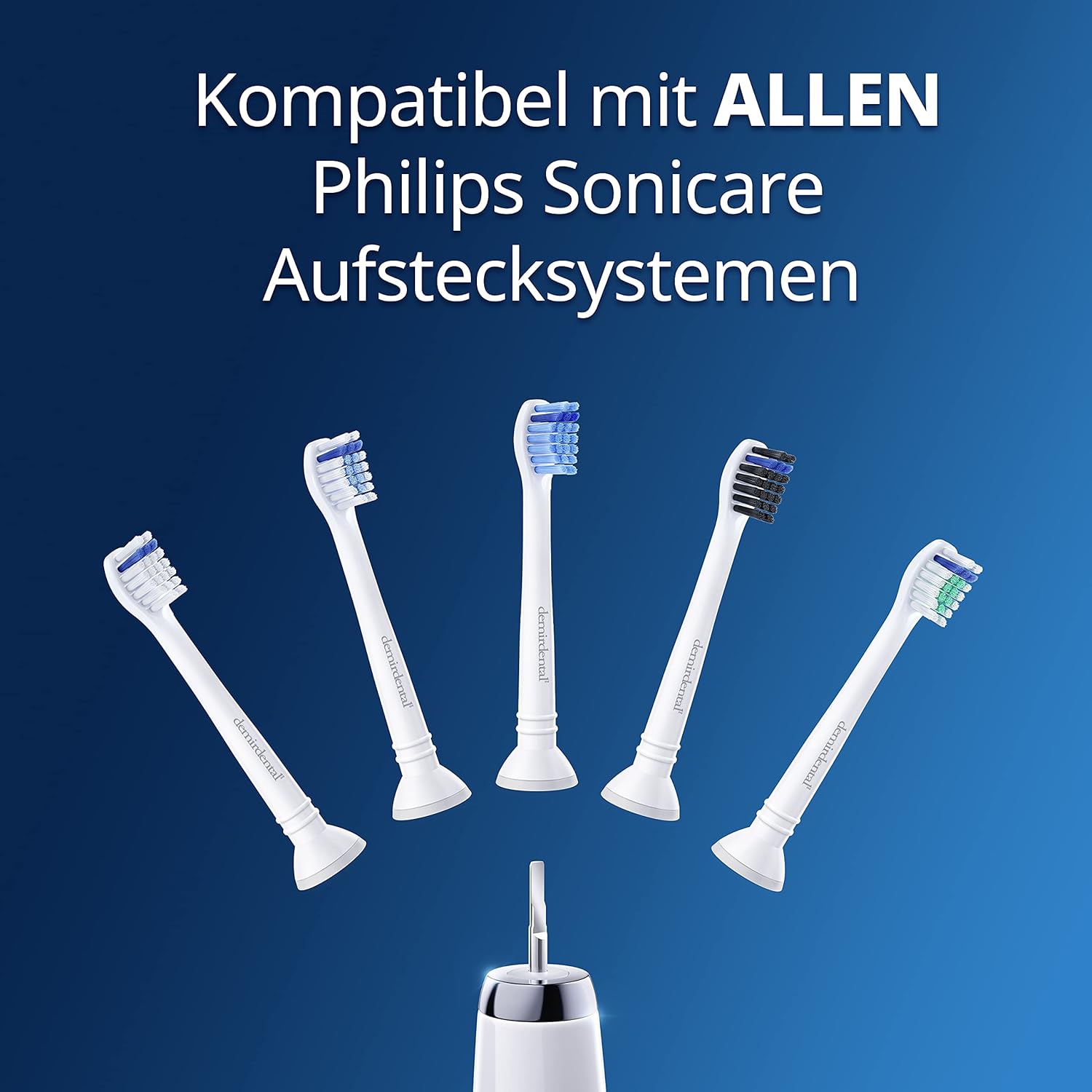 4 Pack Replacement Toothbrush Heads Compact Sensitive for Philips Sonicare ProResults by demirdental fits DiamondClean EasyClean and Many More