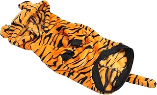 Moletom com capuz de cachorro tigre, algodão de poliéster confortável acolchoado roupas de tigre com cauda de tigre para festa para chihuahua(S)