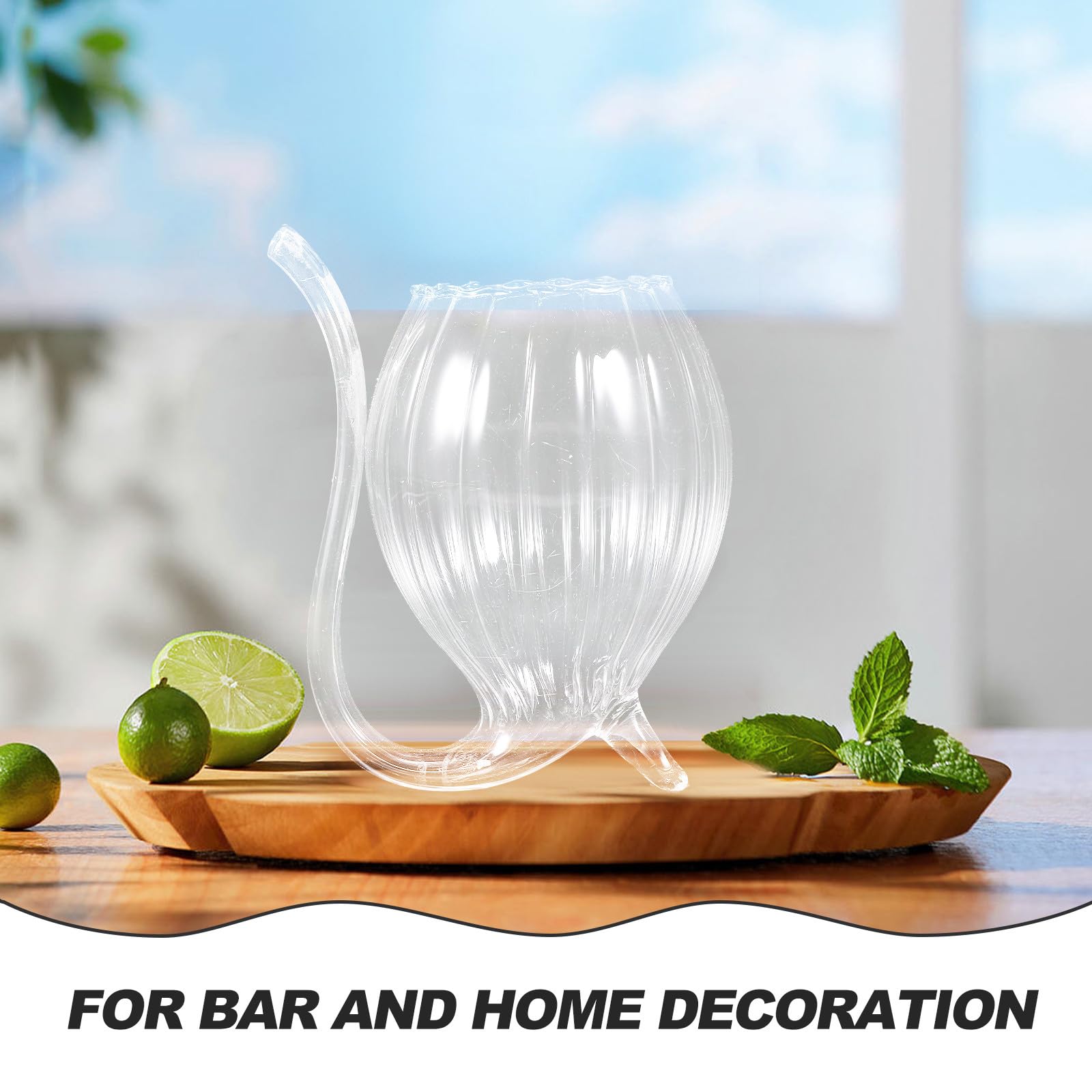 Bicchieri da Design Originale e Funzionale Set 4 Creativi in Vetro Cannuccia per Bevande, per Wine Party
