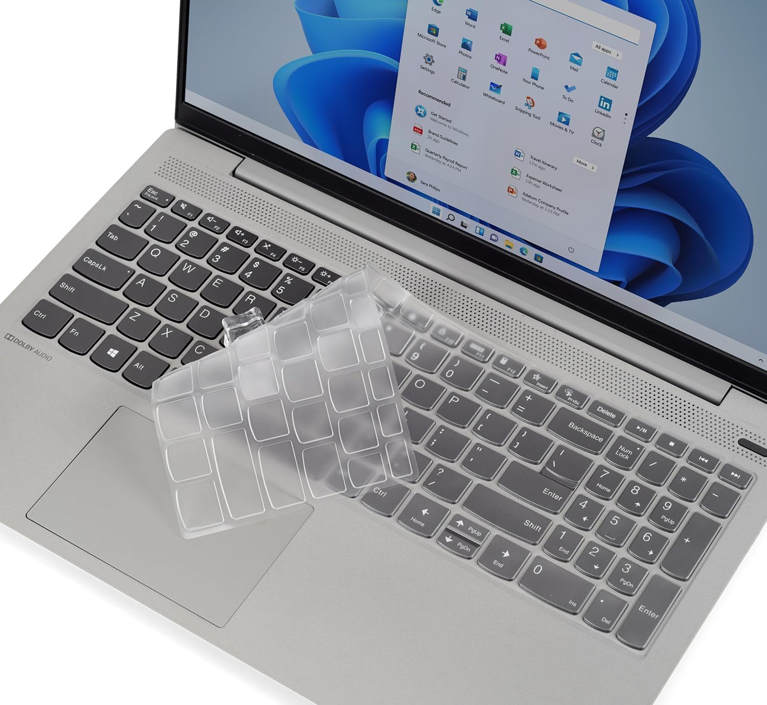 Keyboard Cover for Lenovo ideapad Slim 3 & Slim 5 15.6 inch Laptops | ThinkBook 15 and Lenovo V15 Keyboard Skin Cover - TPU Grey
