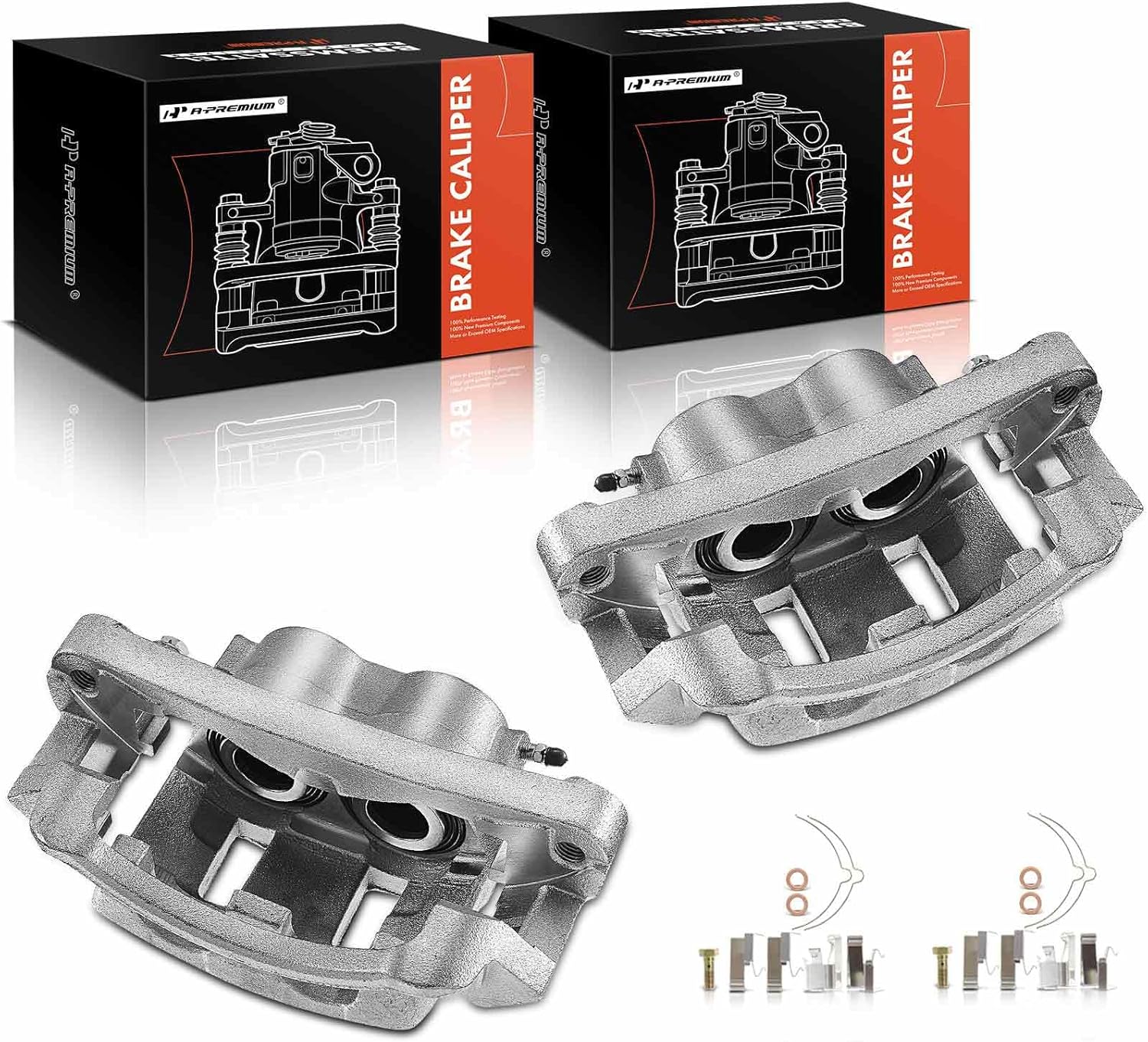 A-Premium Disc Brake Caliper Assembly with Bracket Compatible with Ford Excursion 2000-2005 F-250 Super Duty F-350 Super Duty 1999-2004 Front Left and Right Side 2-PC Set