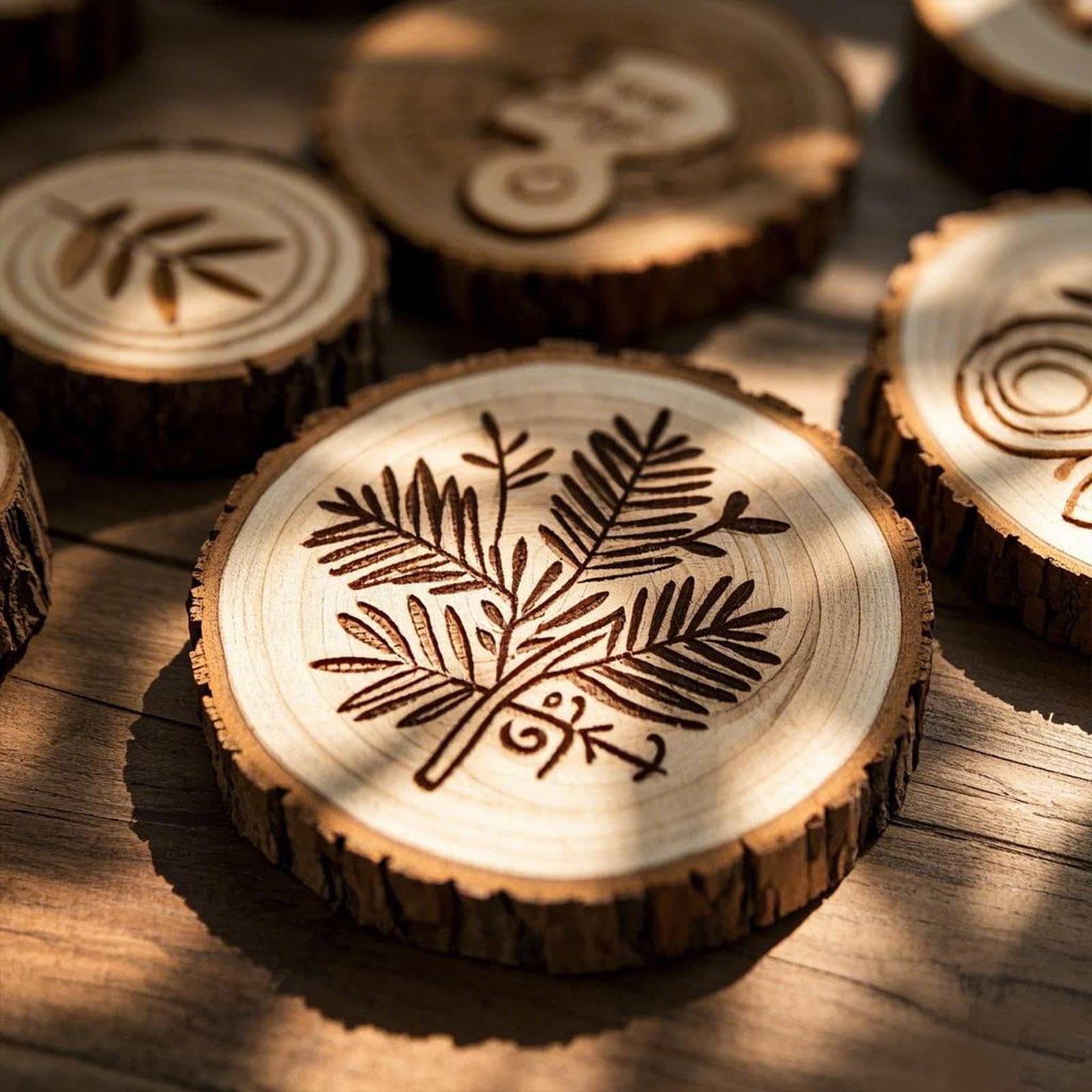FUNSUEI 80 pezzi 9-10 cm fette di tronco, 1 cm di spessore, dischi di tronchi di legno, cerchi in legno non finiti per arte, artigianato fai da te, ornamenti di Natale, senza buco