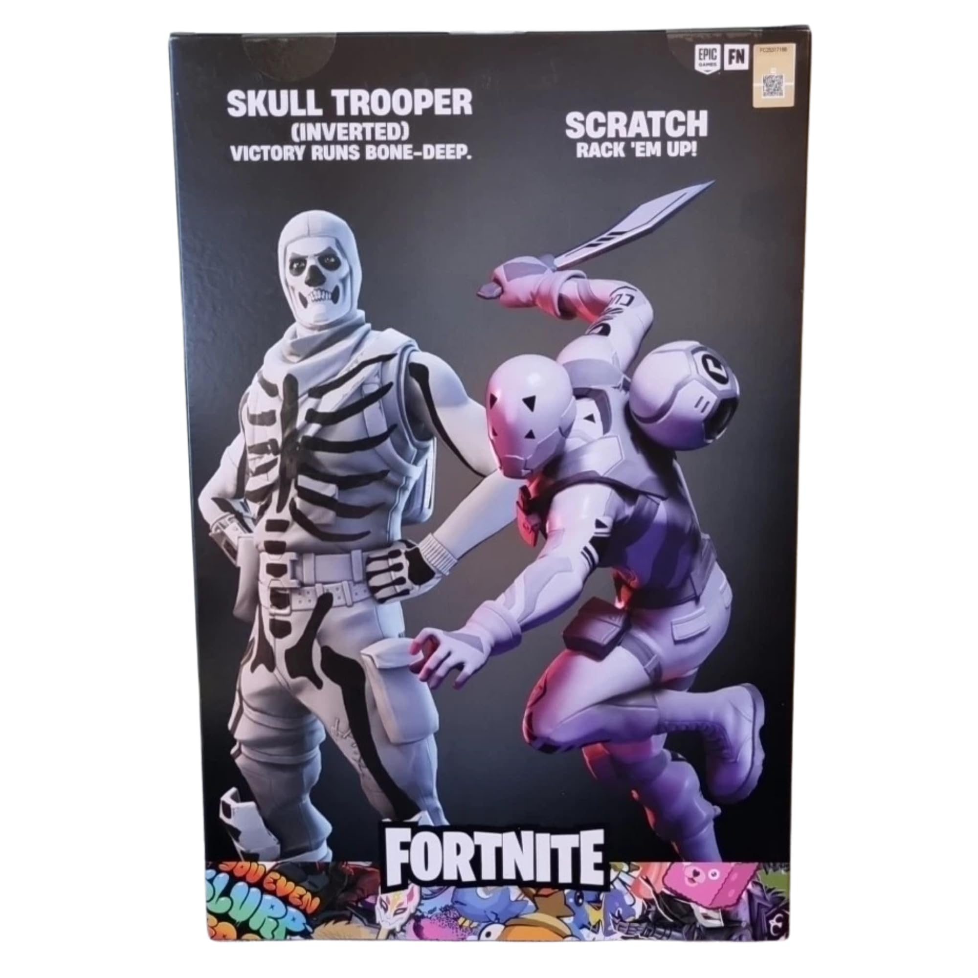 Jazwares Fortnite Duo Mode Victory Series - Action figure articolate con codici (Skull Trooper & Scratch 30,5 cm, confezione doppia)