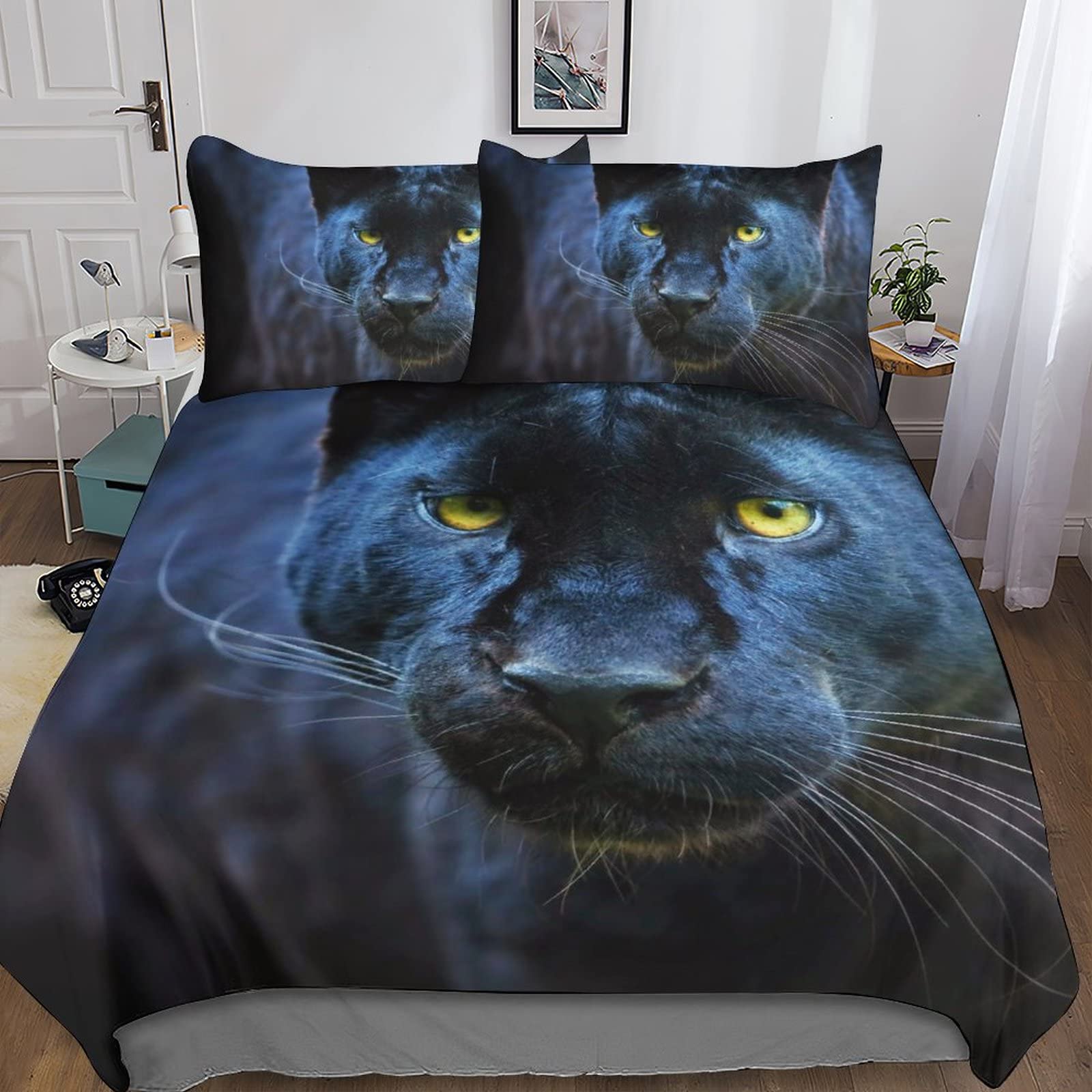 Funda nórdica de leopardo 200x200cm juego de cama de microfibra con 3 piezas para cama doble