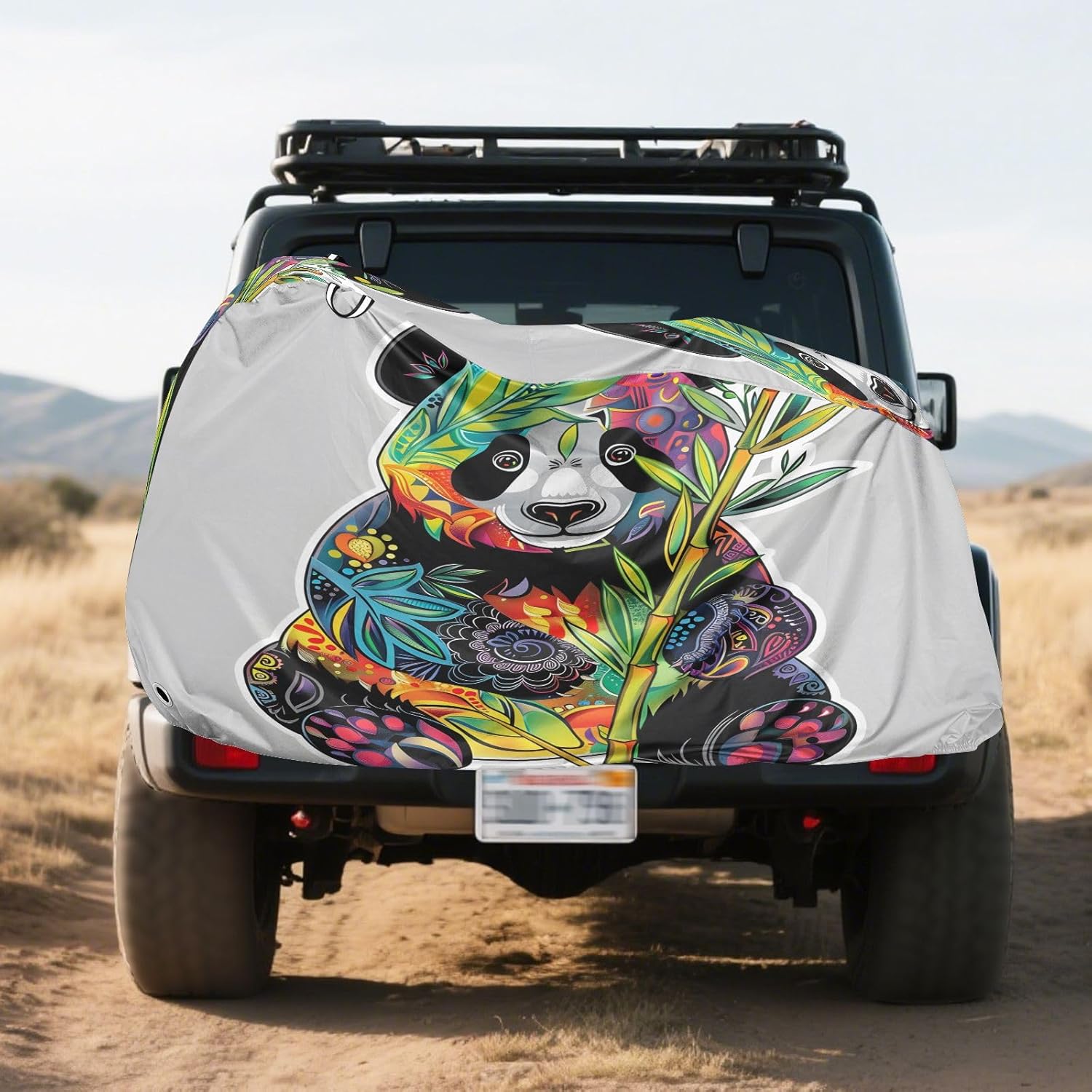 ALAZA Panda Boho Bike Cover Waterproof Outdoor Ebike Bicycle Covers Tarp Protection for 1/2 Bikes, Sun UV Dust Wind Proof