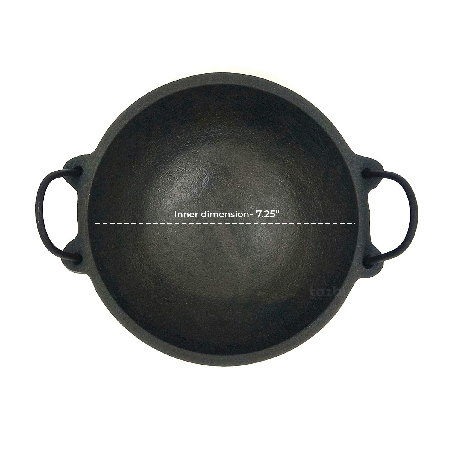 Buy TAZBI PreSeasoned Small Cast Iron Kadai 8 Inch (Ready to UseHand Seasoned by Village