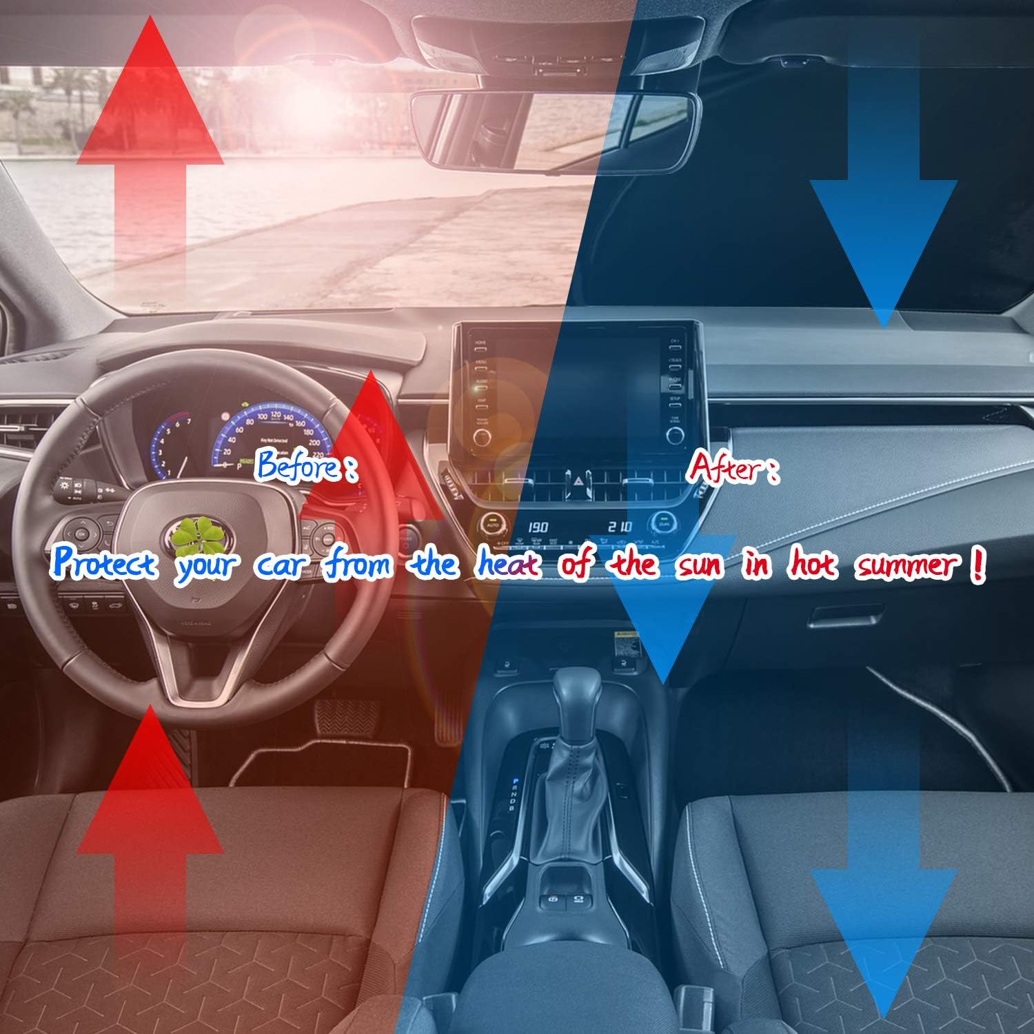 LFOTPP Car Front Windshield Sunshade for 2019 2020 Corolla Sports E210,Protects Vehicle Interior,Cover Foldable Auto Sun Shade Blocks UV Rays Sun Visor Protector