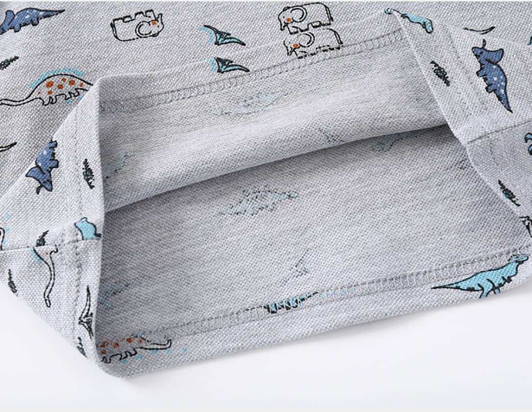Lot de 2 polos pour garçons de 2 à 6 ans - Dinosaure - Voiture - Manches courtes