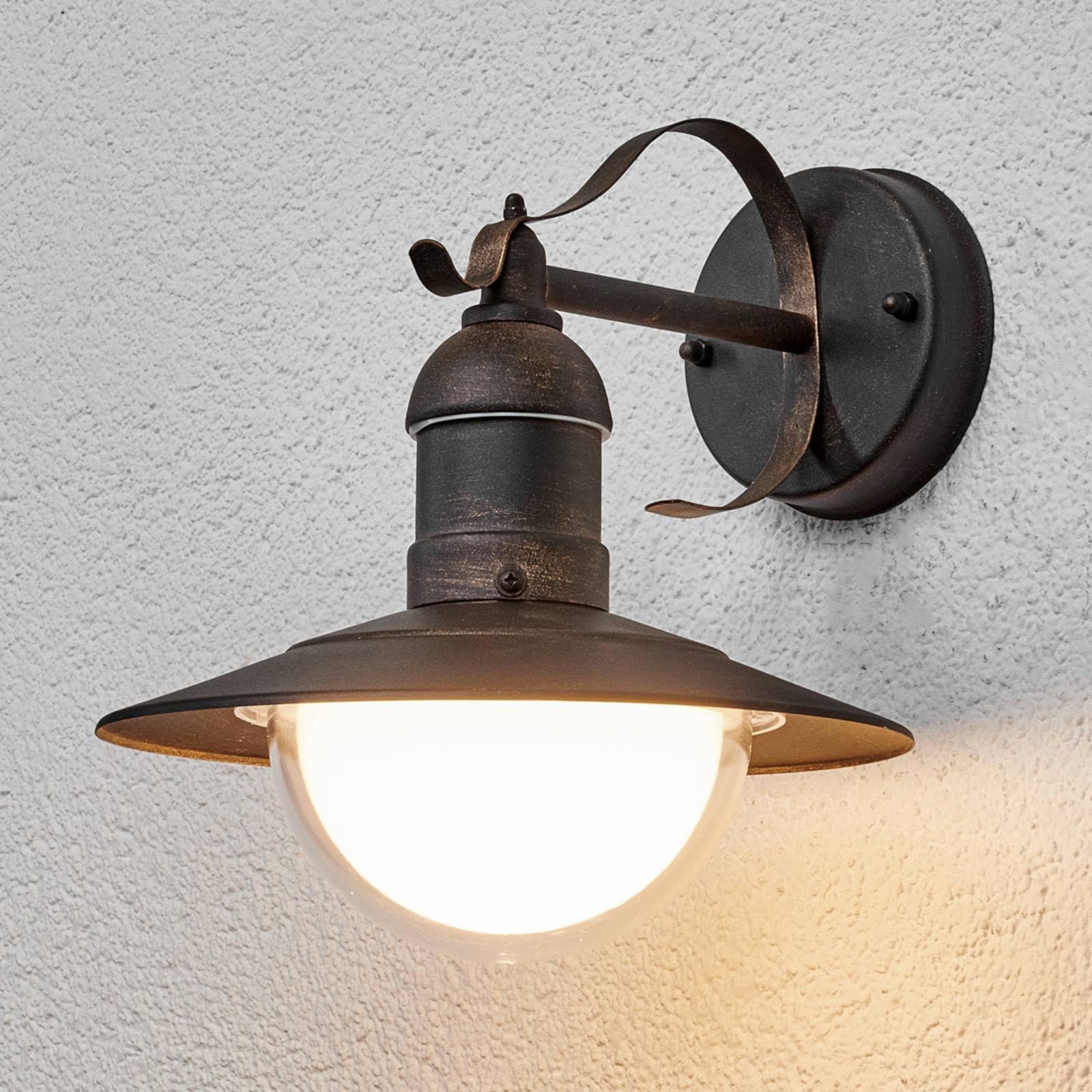 Lindby Applique LED da esterni (Moderno) colore Marrone, in Acciaio Inox lampadina inclusa applique lampada outdoor per facciata/parete
