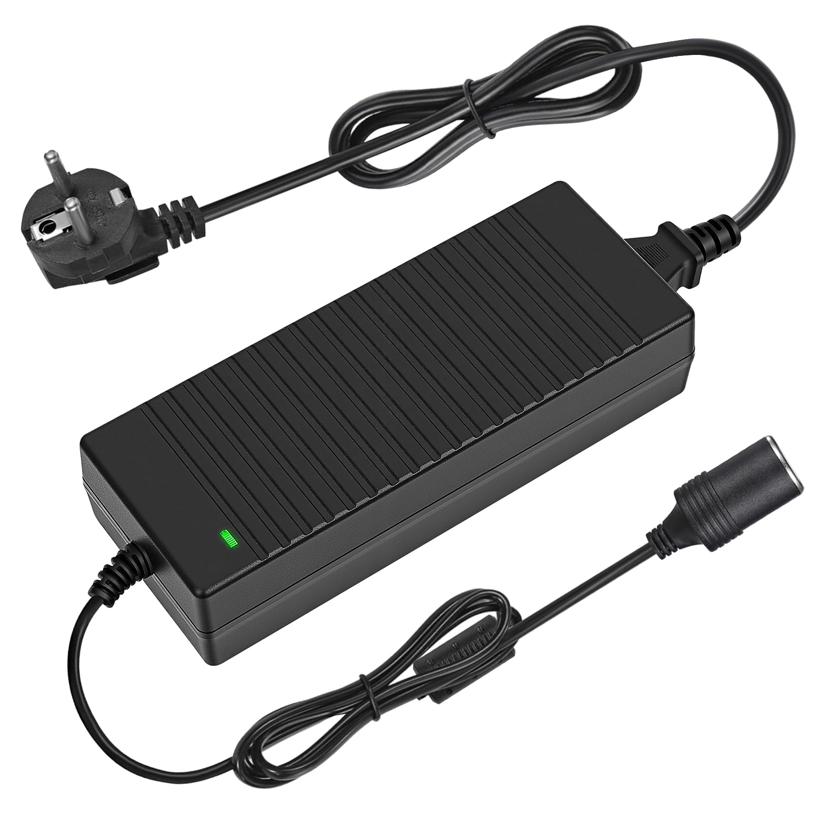 Spannungswandler 230V auf 12V, 10A/120W KFZ Netzadapter 230V auf 12V, mit Zigarettenanzünder Buchse, für Autokühlschrank, Autostaubsauger, Kompressor, Reifenfüller