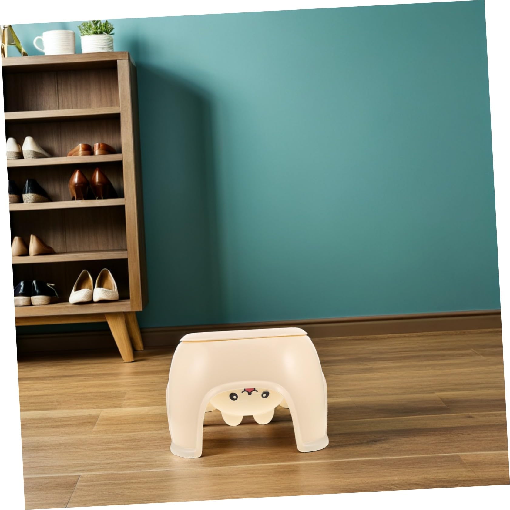 FOMIYES Sgabello Poggiapiedi in Plastica con Contenitore Piccolo Sgabello Basso per Pedicure e Manicure per Spa Casa e Ufficio Design Robusto con Seduta