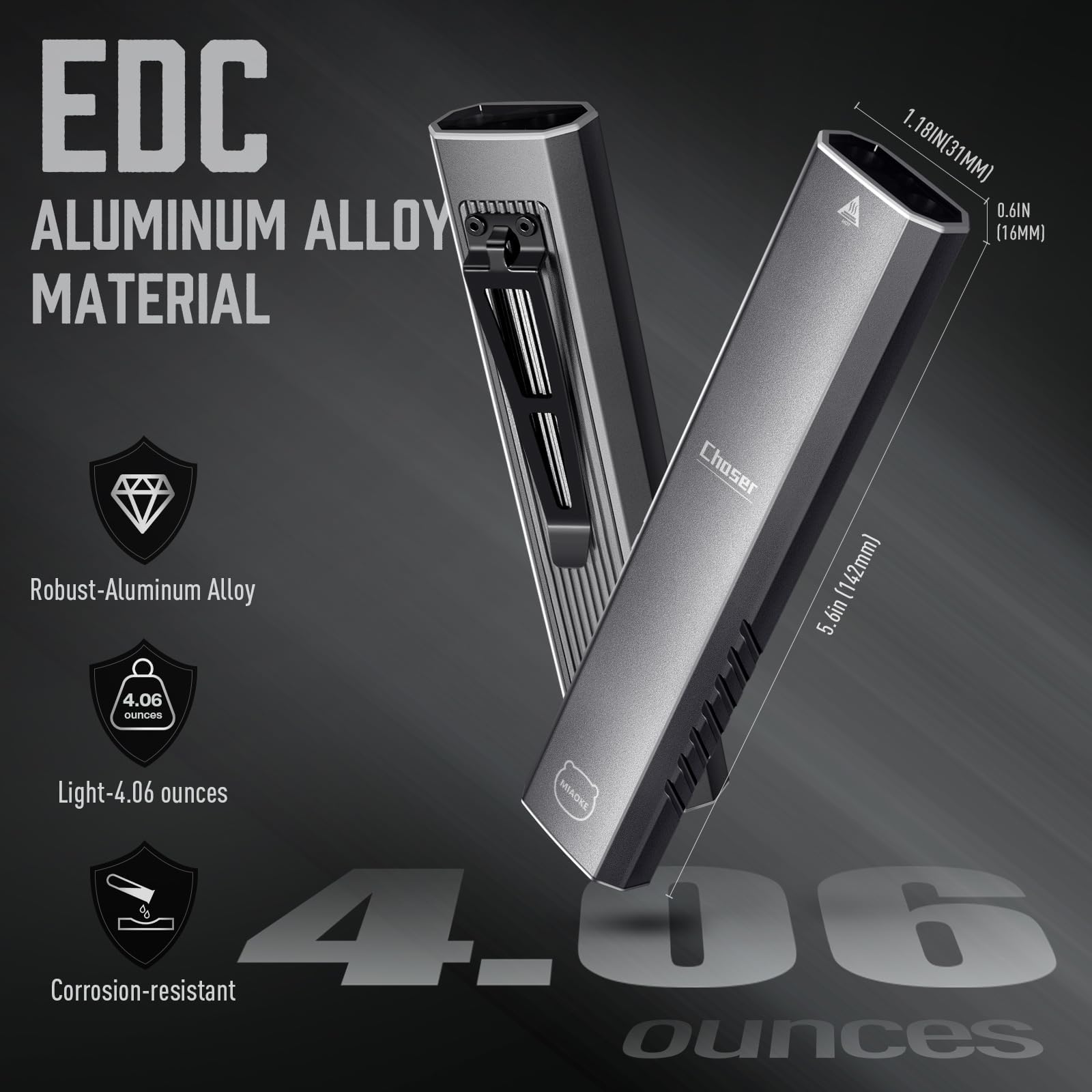 Ultracienka, akumulatorowa latarka EDC o mocy 3000 lumenów, z diodami UV i białą diodą LED, z dwoma źródłami światła, kompaktowa, na zewnątrz, w sytuacjach awaryjnych, jazdy na rowerz