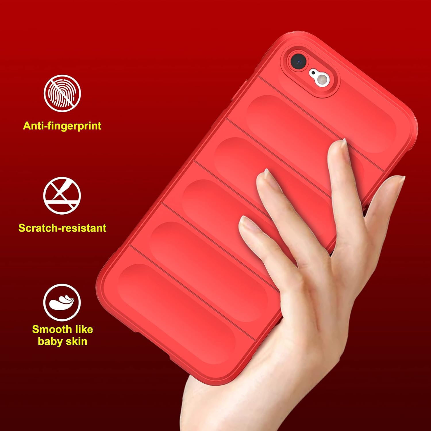 Amazon Brand - Solimo Mobile Cover for 7 8 / iPhone SE 2020 (Silicone_Red) offers donot miss