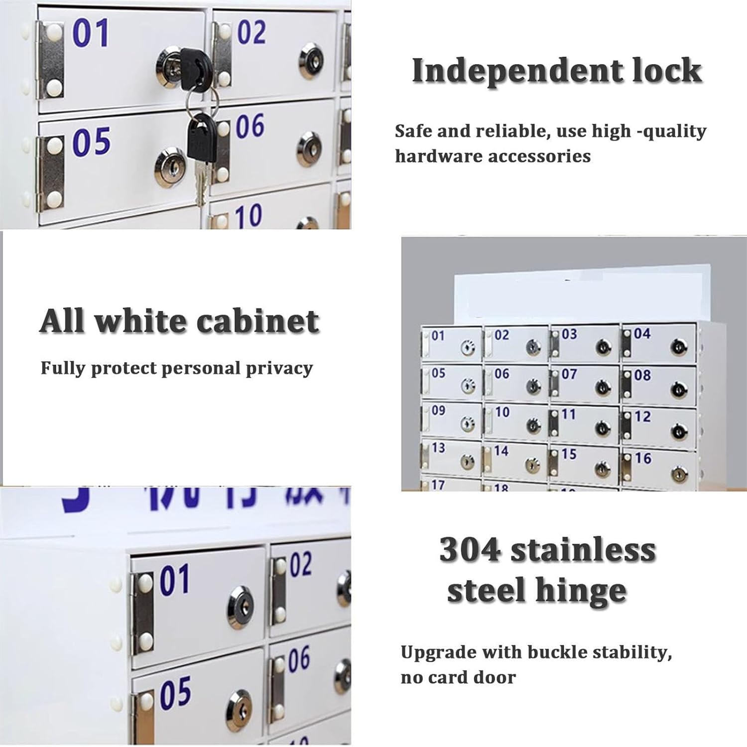 20 Slots Cell Phone Locker Box, Mobile Phone Storage Cabinet, Factory Workshop Phone Safe Box Organizer, Classroom Wall Mounted Phone Lock Box,