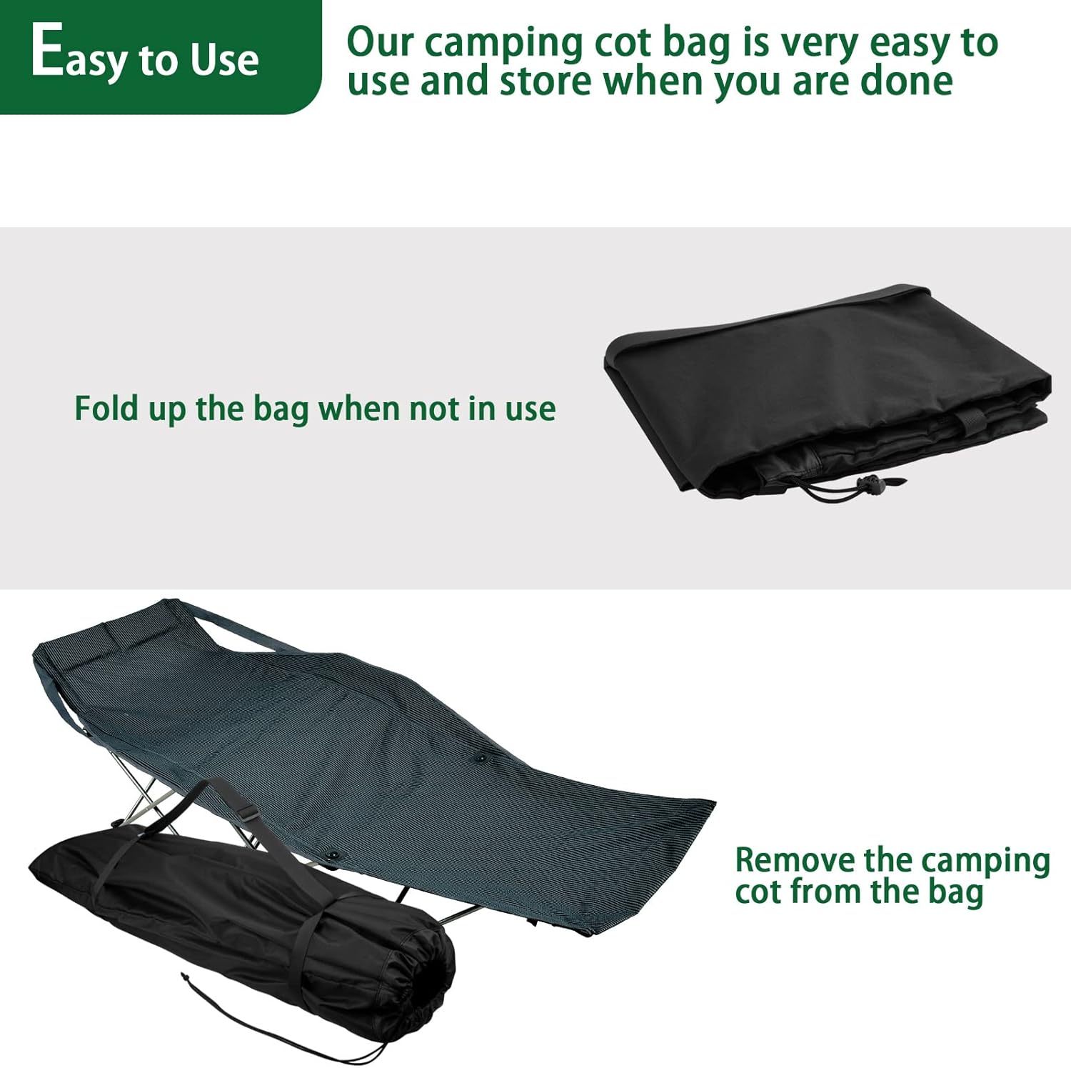 Xxerciz Camping Cot Bag, 41 Inch Heavy Duty Folding Cot Bag, Storage Bag for Most Cots and Chairs, Durable and Easy to Carry