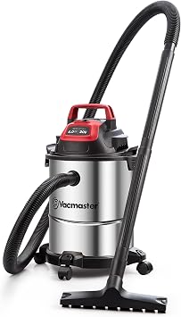 Vacmaster DVOM204S 1101 4-Gal 20V Cordless Stainless-Steel Wet/Dry Vac Red