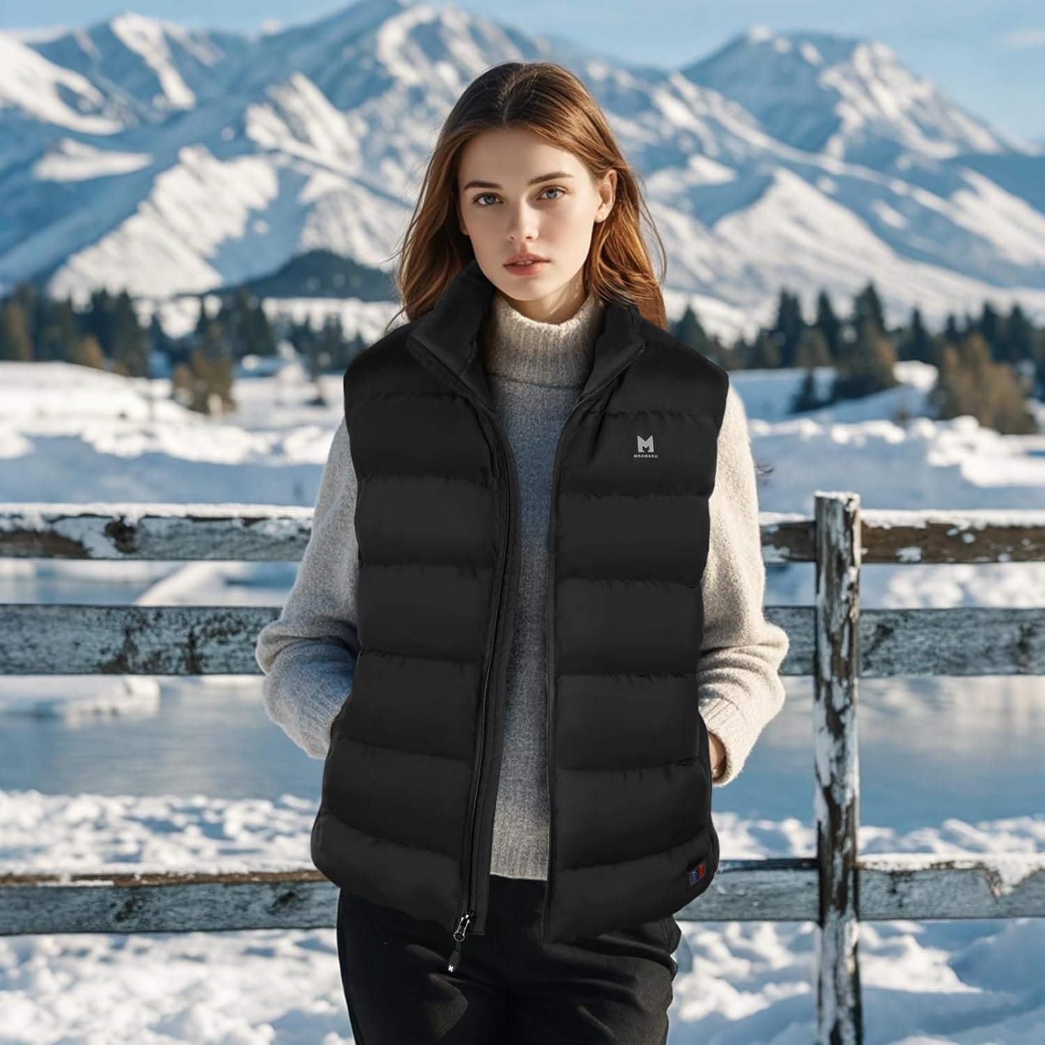 Heated Vest with 90% Down, 650 Fill Electric Heated Down Vest for Men Women 6 Heating Zone 3 Temperature - Image 2