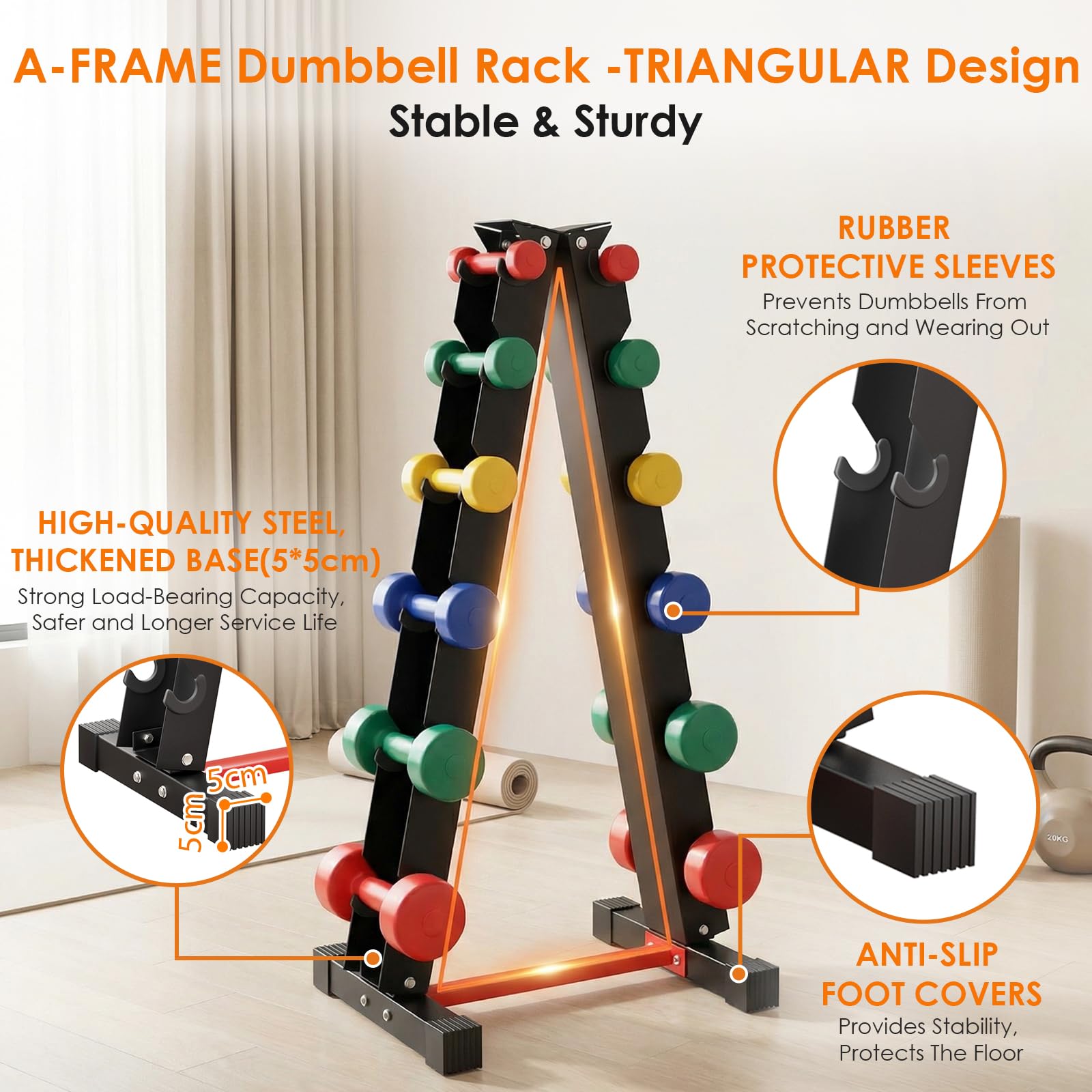 LIFERUN Manubri Rack Porta Pesi Supporto per pesi Palestra Casa Portata max: 300 kg (No Manubri)