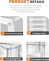 Vista 8 de Panera, Paneras Grandes para Encimera de Cocina - Contenedor de Almacenamiento de Pan Ajustable de 4 Capas, Cajas Transparentes para Encimera