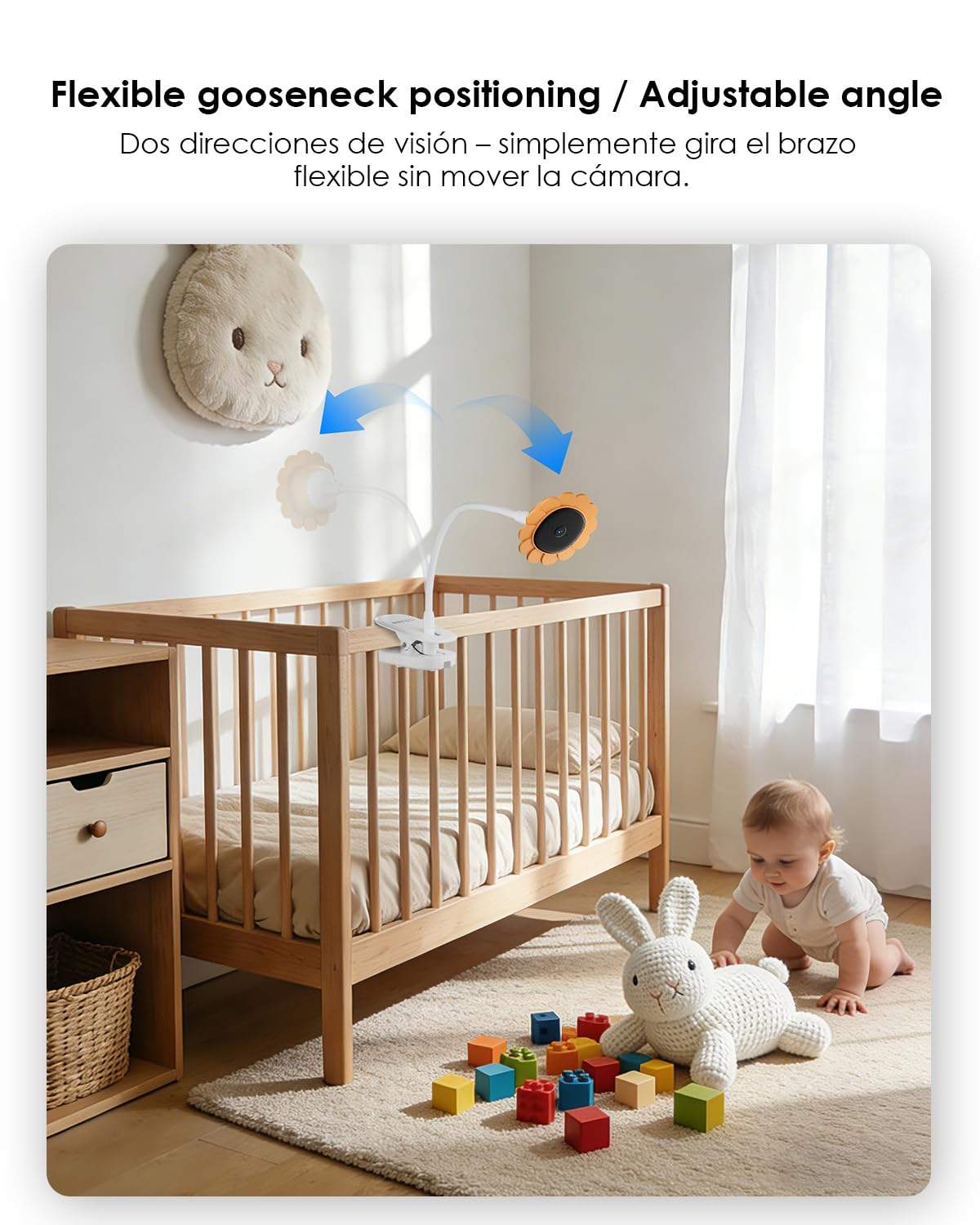 CZEview Babyphone con cámara y aplicación, Monitor de bebé con Video de 5,5 Pulgadas sin WiFi Entre la cámara y el Monitor, transmisión por móvil WiFi, visión Nocturna, Audio bidireccional, VOX