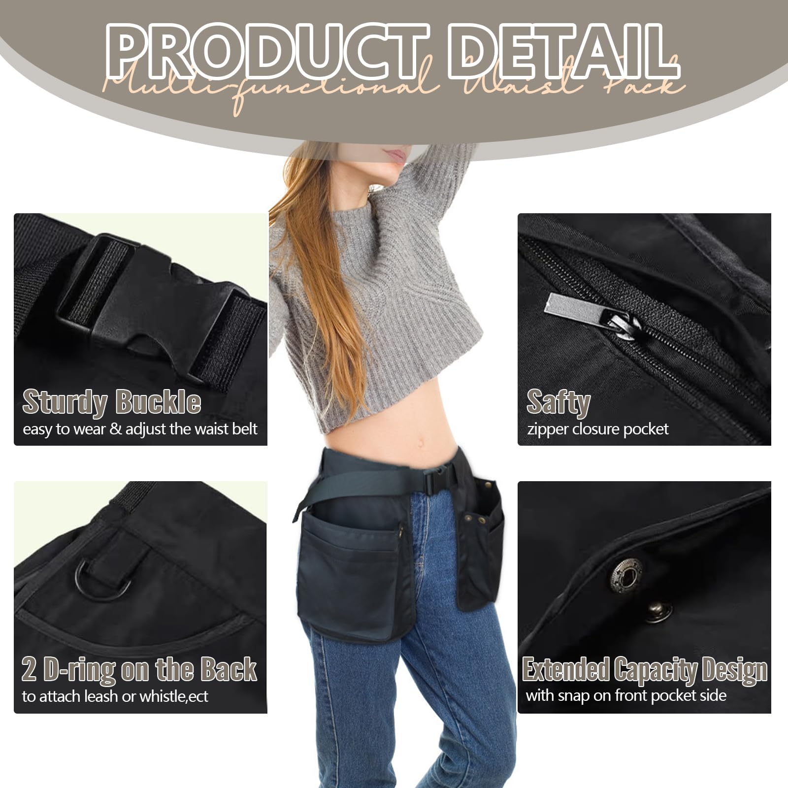 Delantal con cinturón de cintura, cinturón de herramientas para mujer, delantal con cintura ajustable, delantal de servicio con cinturón ajustable para entrenador de perros, delantal de