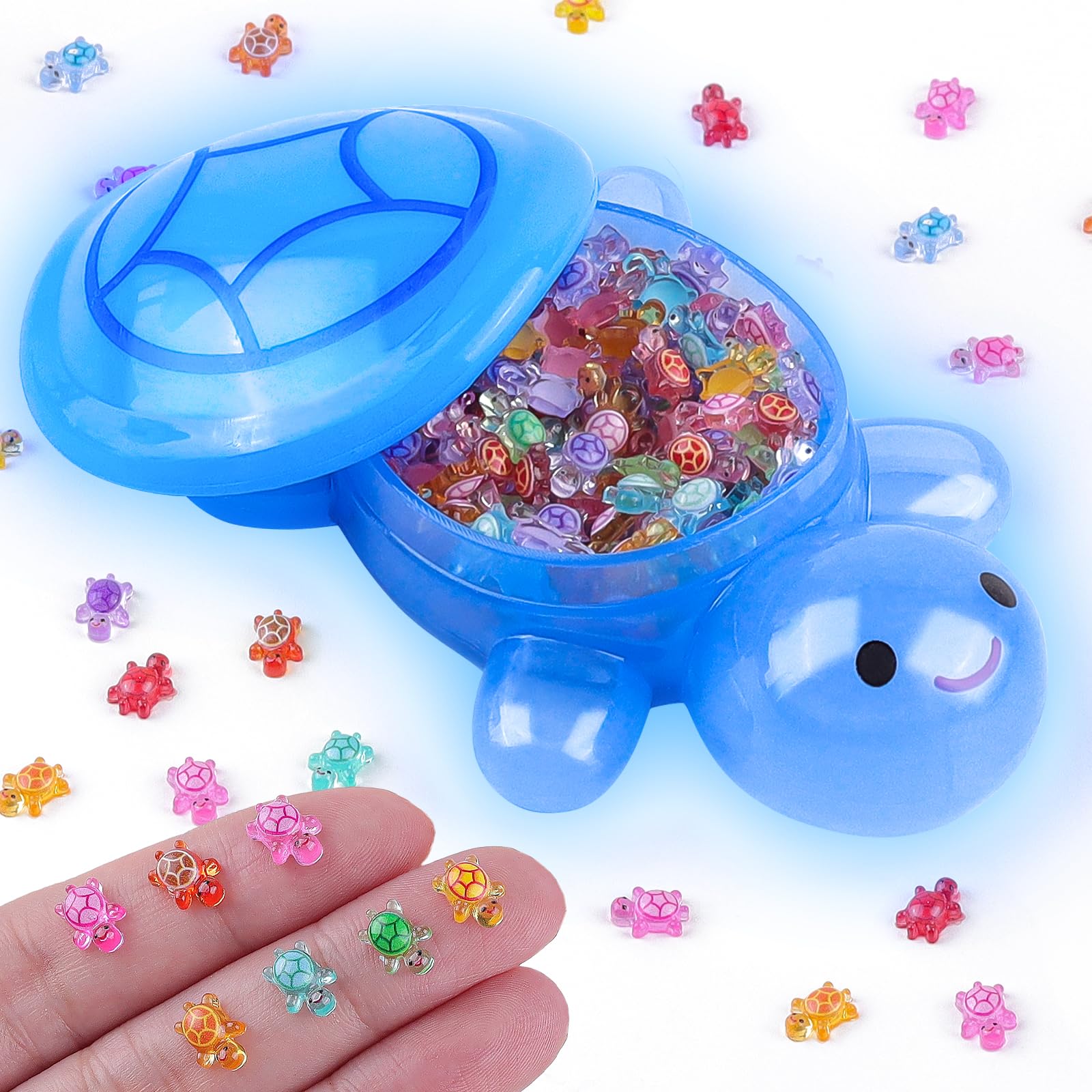 Lot 200 Mini Tortues En Résine Phosphorescente + 1 Grande - Décoration Jardin Féerique Et Maison De Poupée