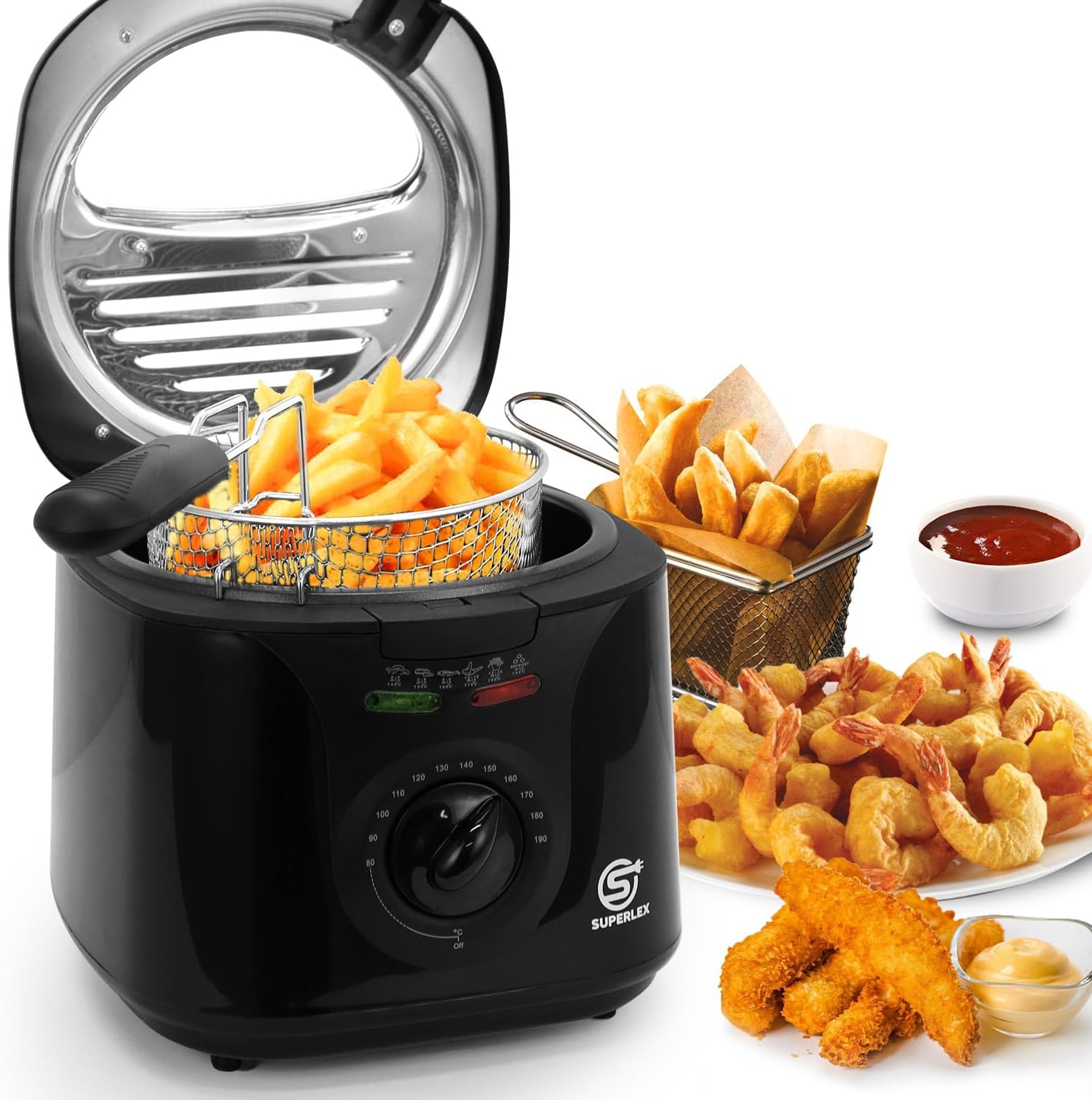 De'Longhi FS6055 2.4 Litre Traditional Deep Fat Fryer, Adjustable