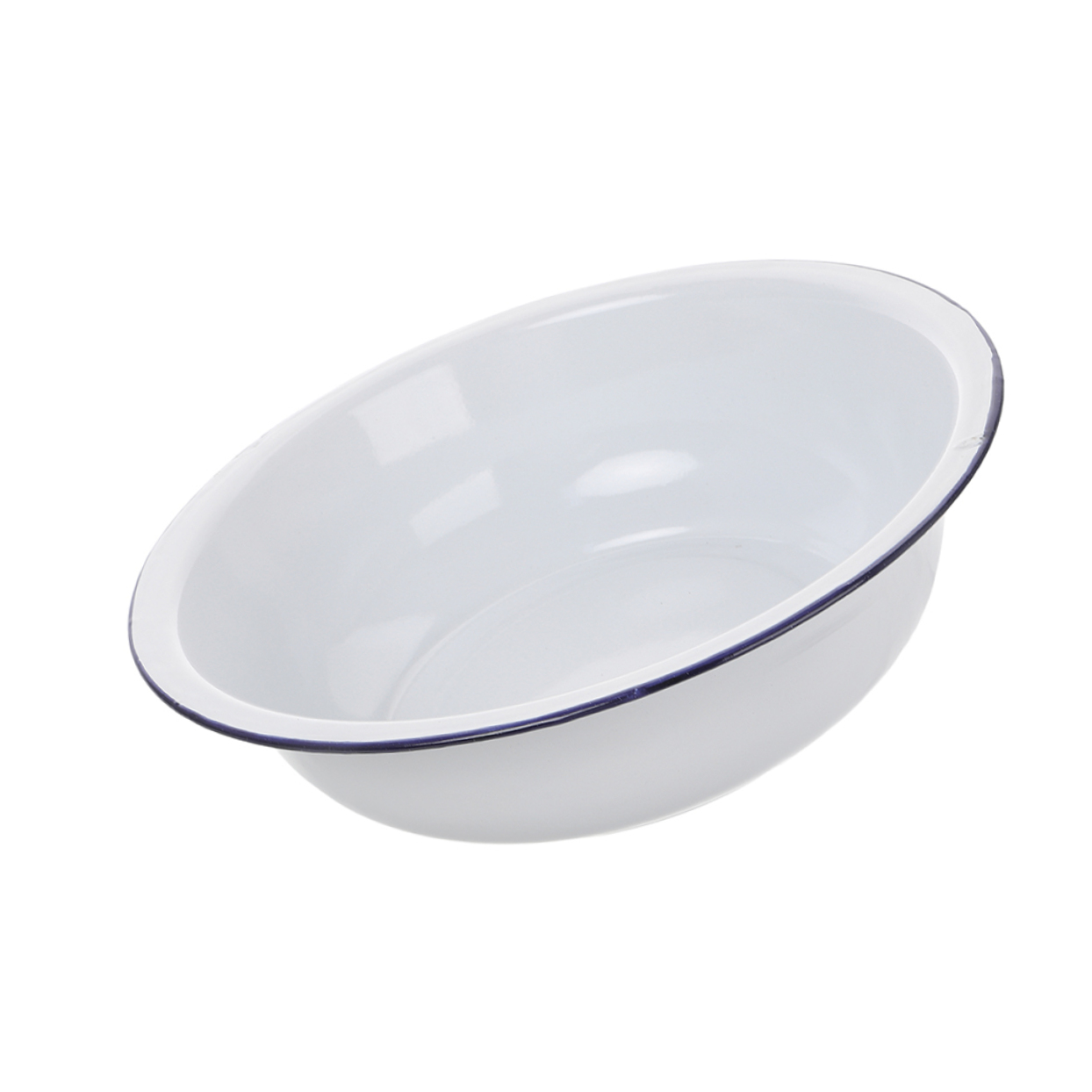 Tazón esmaltado grande oval blanco 32 cm miniatura 7