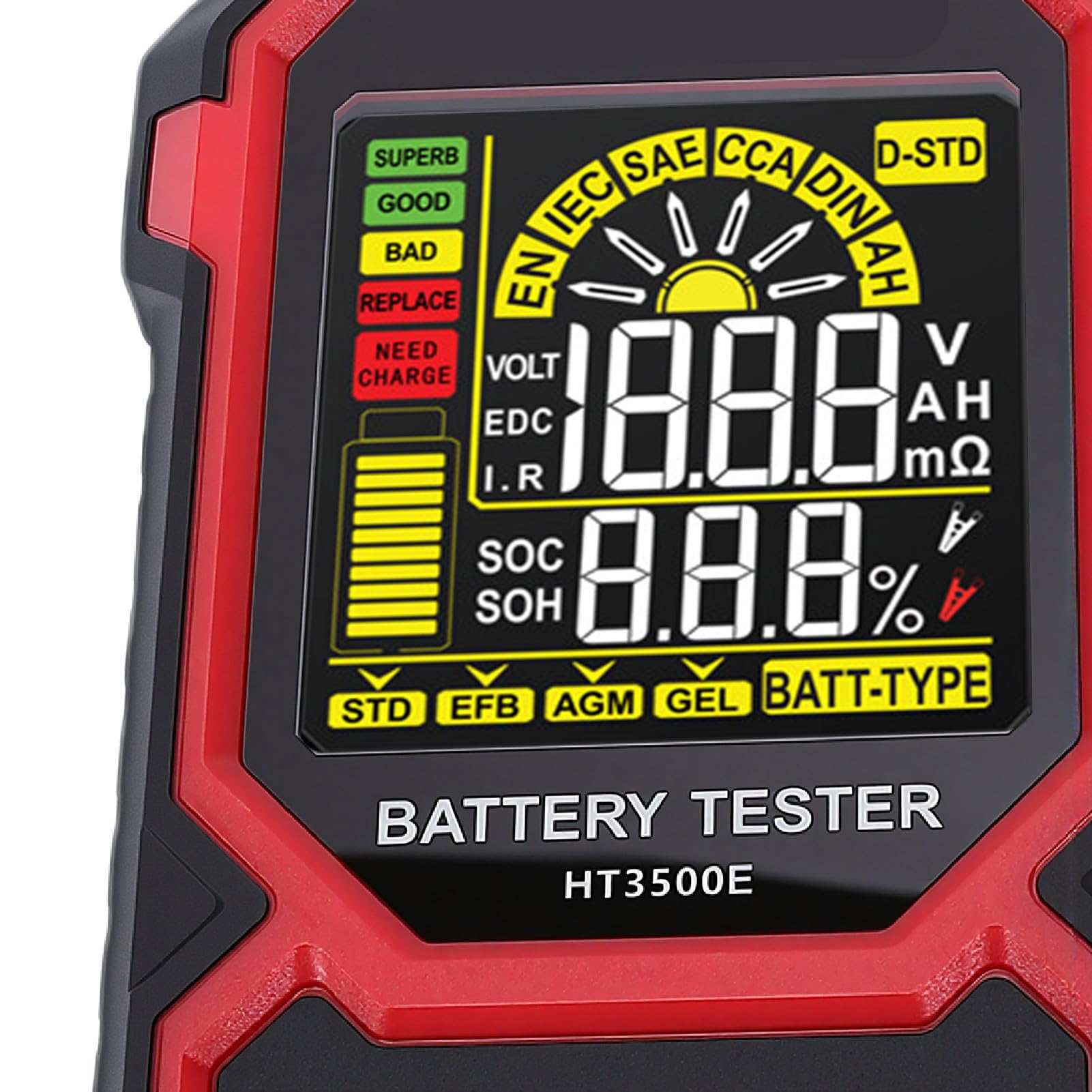 Hyuduo Tester Akumulatora Cyfrowy Analizator Dokładny 50-2000 CCA dla