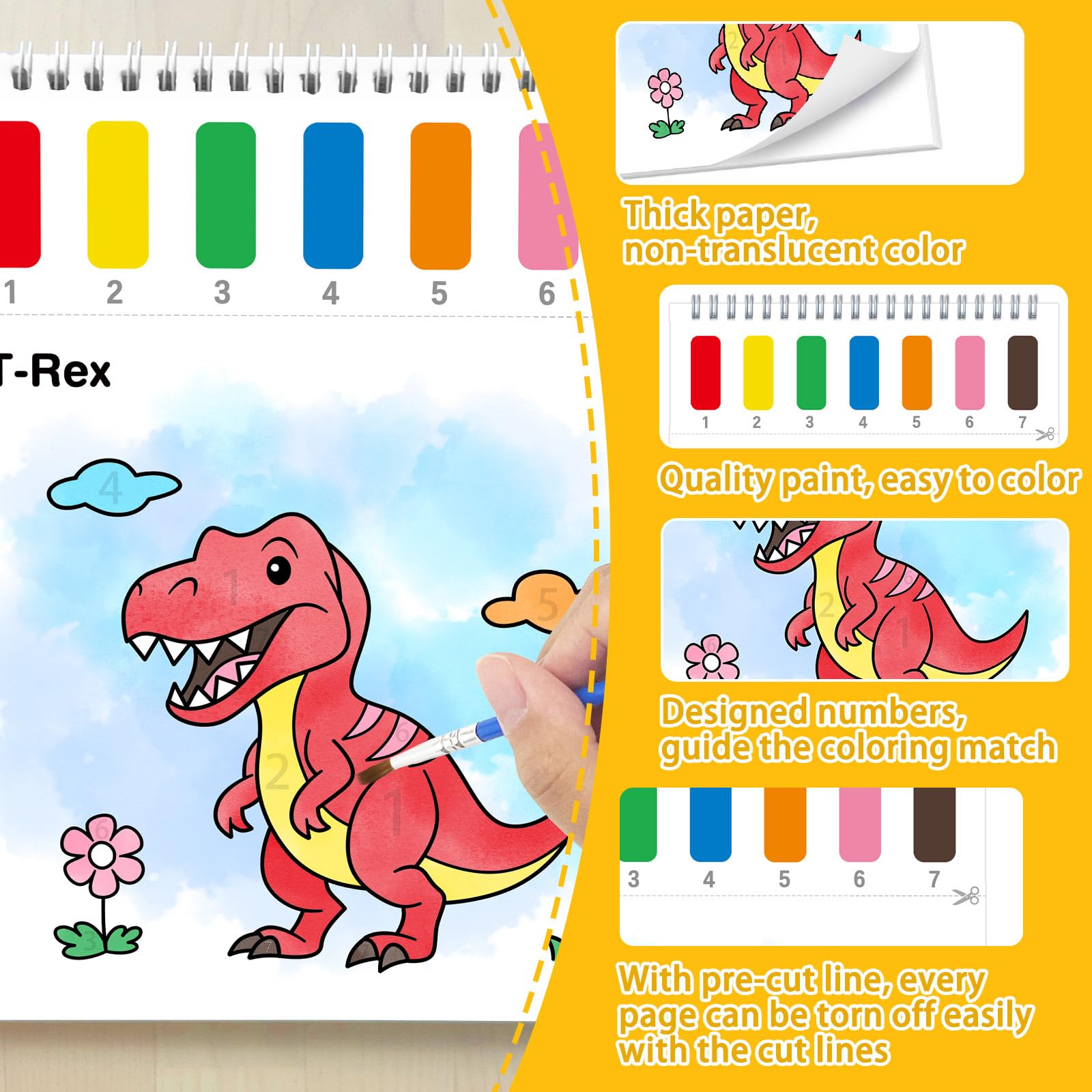 Water Color Books for Kids - Dinosaur Theme -6