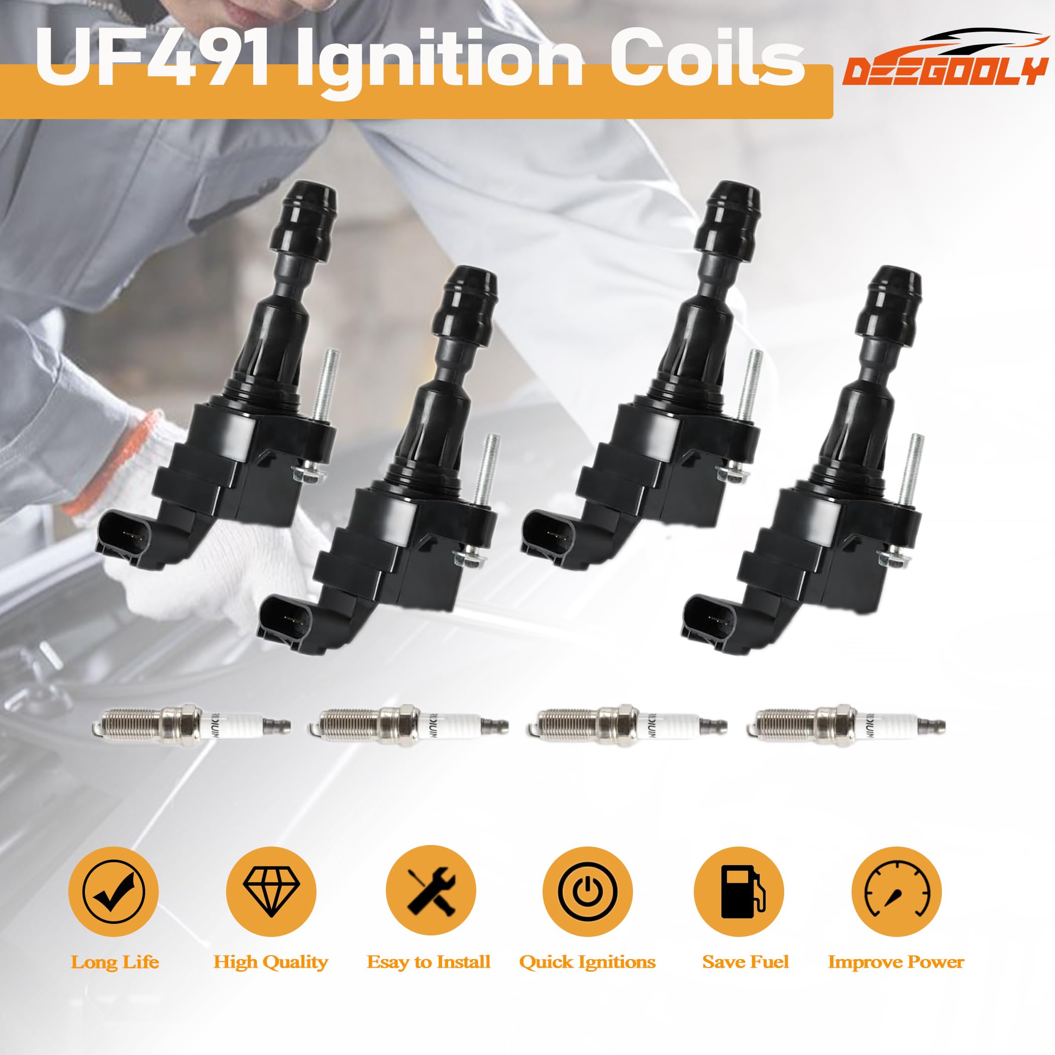 4X Ignition Coil & Spark Plug Set – Fits Chevy Equinox, Buick, GMC Terrain 2.4L – 10-Year Warranty 8 thumbnail image