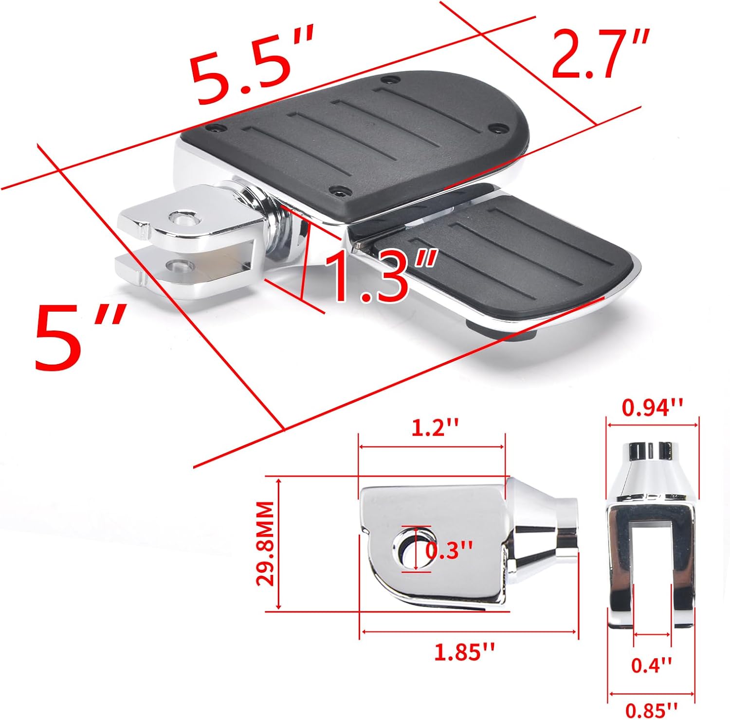 PANICAL Motorcycle for Honda Goldwing GL1800 F6B 2001-2026 Rider Floorboard, Driver Footboard, Front Footpegs, Wide Footrest, Front Foot Rest Fits (Silvery)