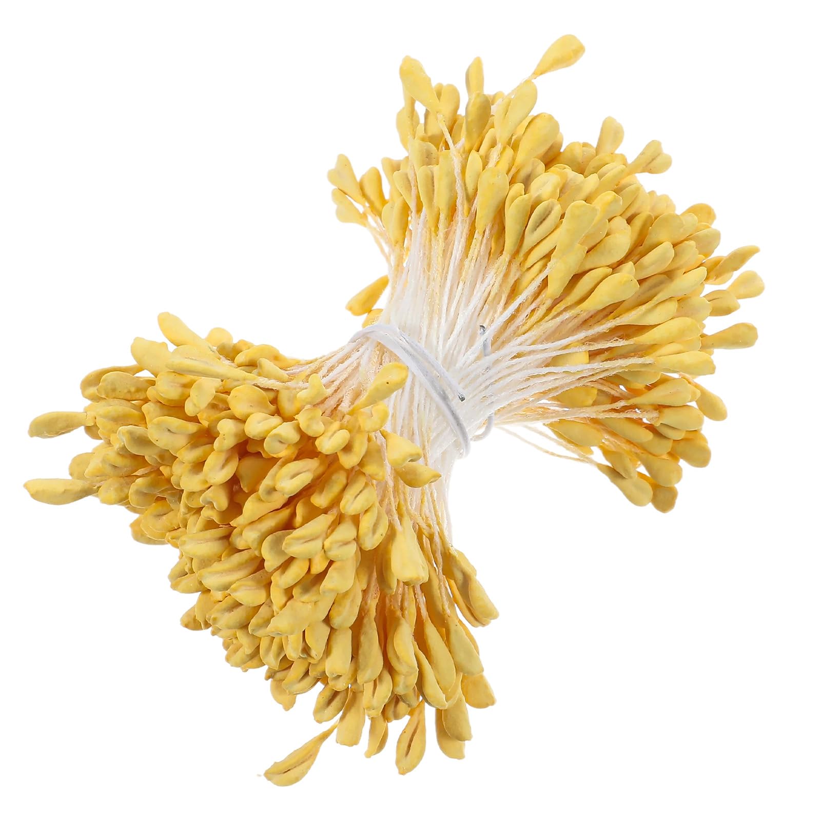 Ouligay 350Pcs Flower Stamens 3mm Yellow Double Heads Handmade Stamen for Flower Making Artificial Floral Stamens for Crafts Wedding Bouquet Scrapbook Decoration Easter supplies-image-31