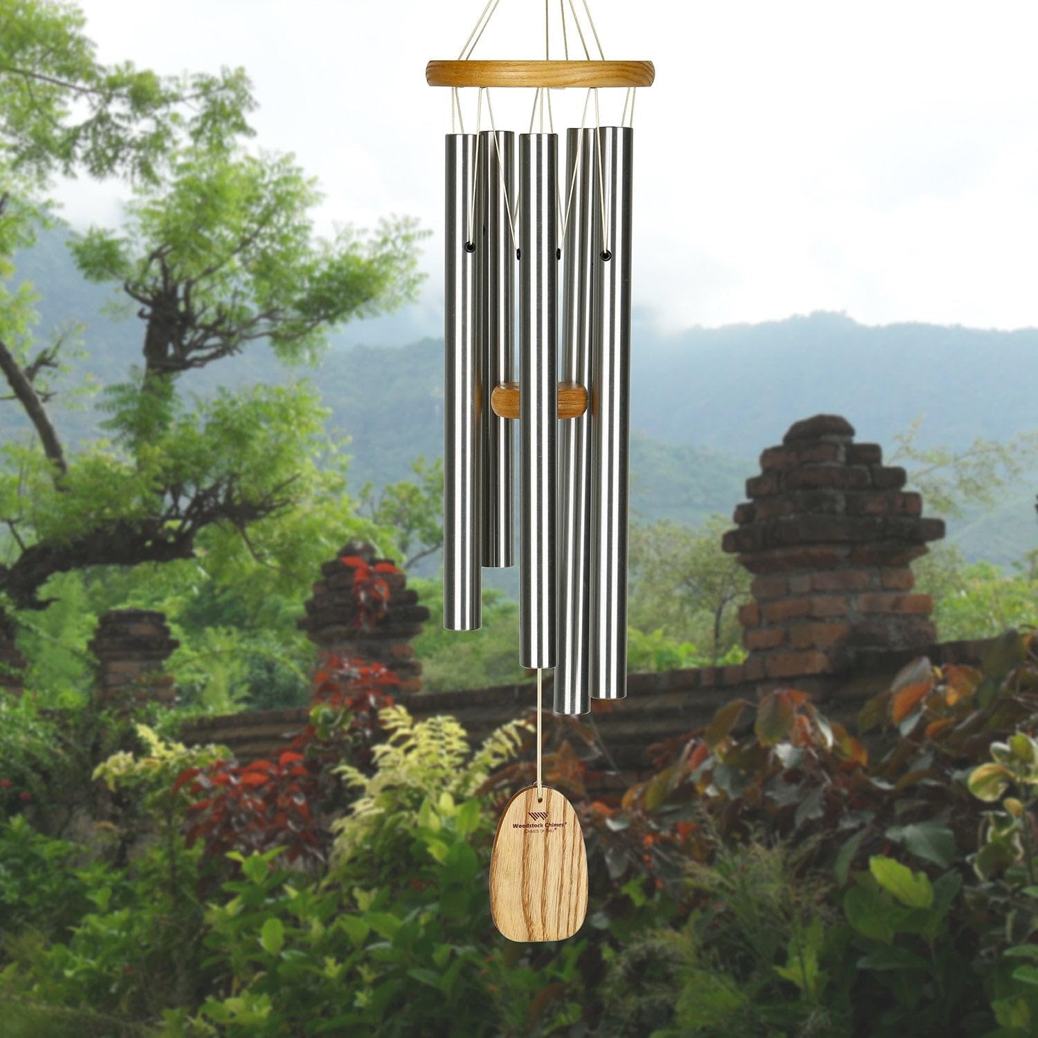 Woodstock Chimes BWS Windspiel Chimes of Bali, Silber, 63,5 cm