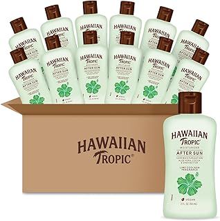 Hawaiian Tropic After Sun Lotion Lime Coolada Case, 12 mini bottles | After Sun Care Travel Essentials, Aloe Vera Lotion, 2 fl oz each (Pack of 12)