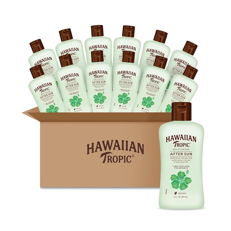 Hawaiian Tropic Loção pós-sol Lime Coolada com aloe vera, 60 mL cada, Pacote com 12