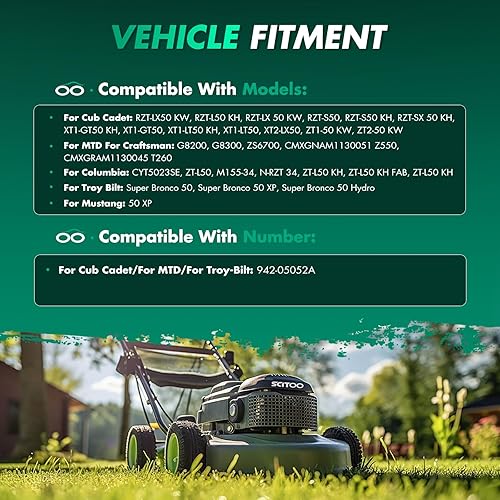 Miniatura 4 de SCITOO 942-05052A Cuchilla de cortacésped para cubierta de 3450 pulgadas para Cub Cadet para MTD para Troy Bilt 942-05052A G8200 G8300 ZS6700