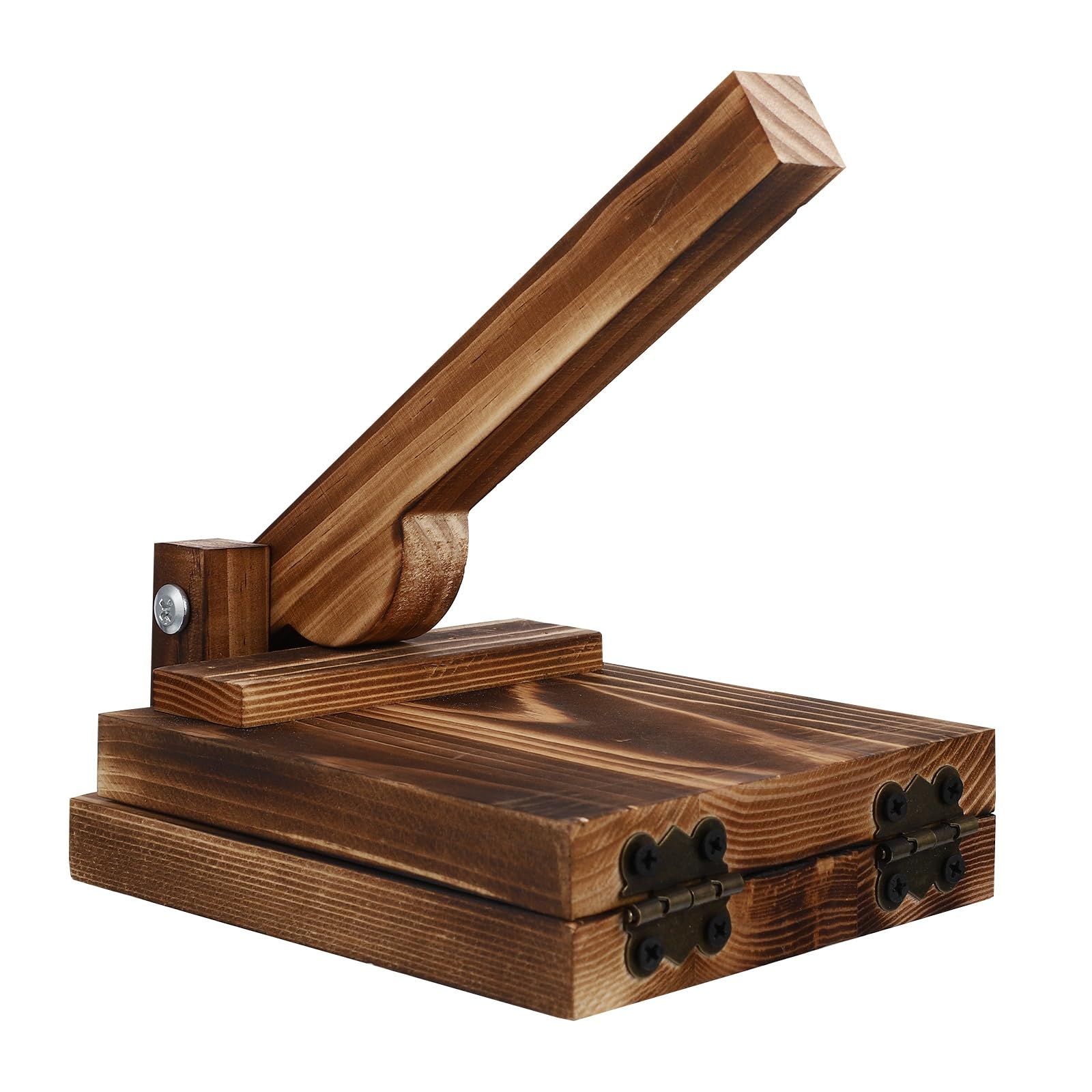 Amosfun Wooden Tortilla Press Maker Wooden Dough Presser Tool Large Roti Maker Dumpling Wrapper Mold for Homemade Tortilla, Roti,Taco,Dough Press Brown-image-20