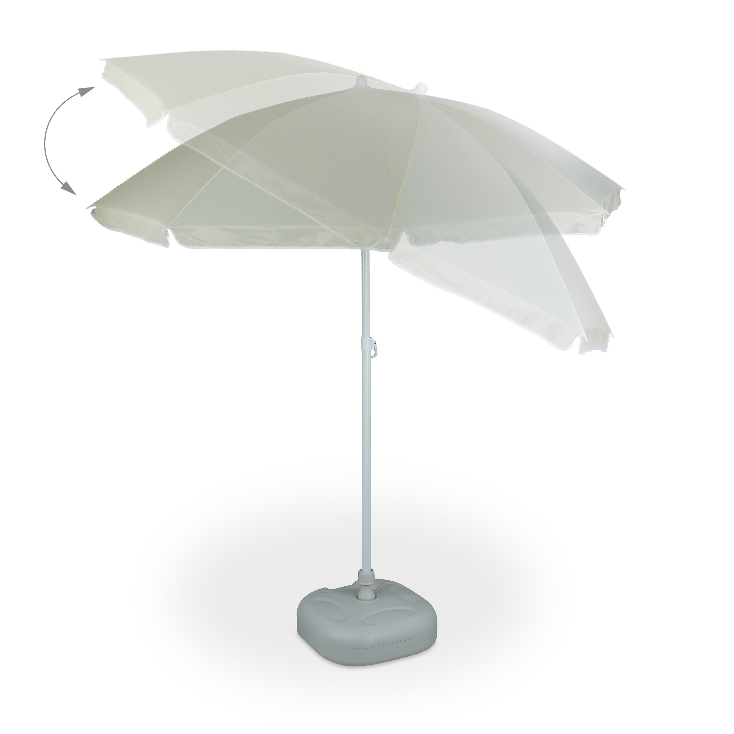Relaxdays Ombrellone da Giardino, Spiaggia, 8 Stecche, Inclinabile - Ombrellone da Giardino, Spiaggia, 8 Stecche, inclinabile Unisex Adulto