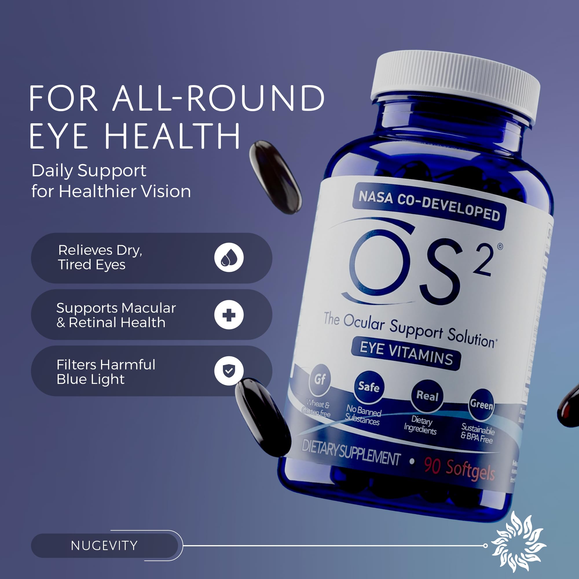 OS2 - The Ocular Support Solution, 90 Ct - Patented Eye Vitamins — Amazon image 2
