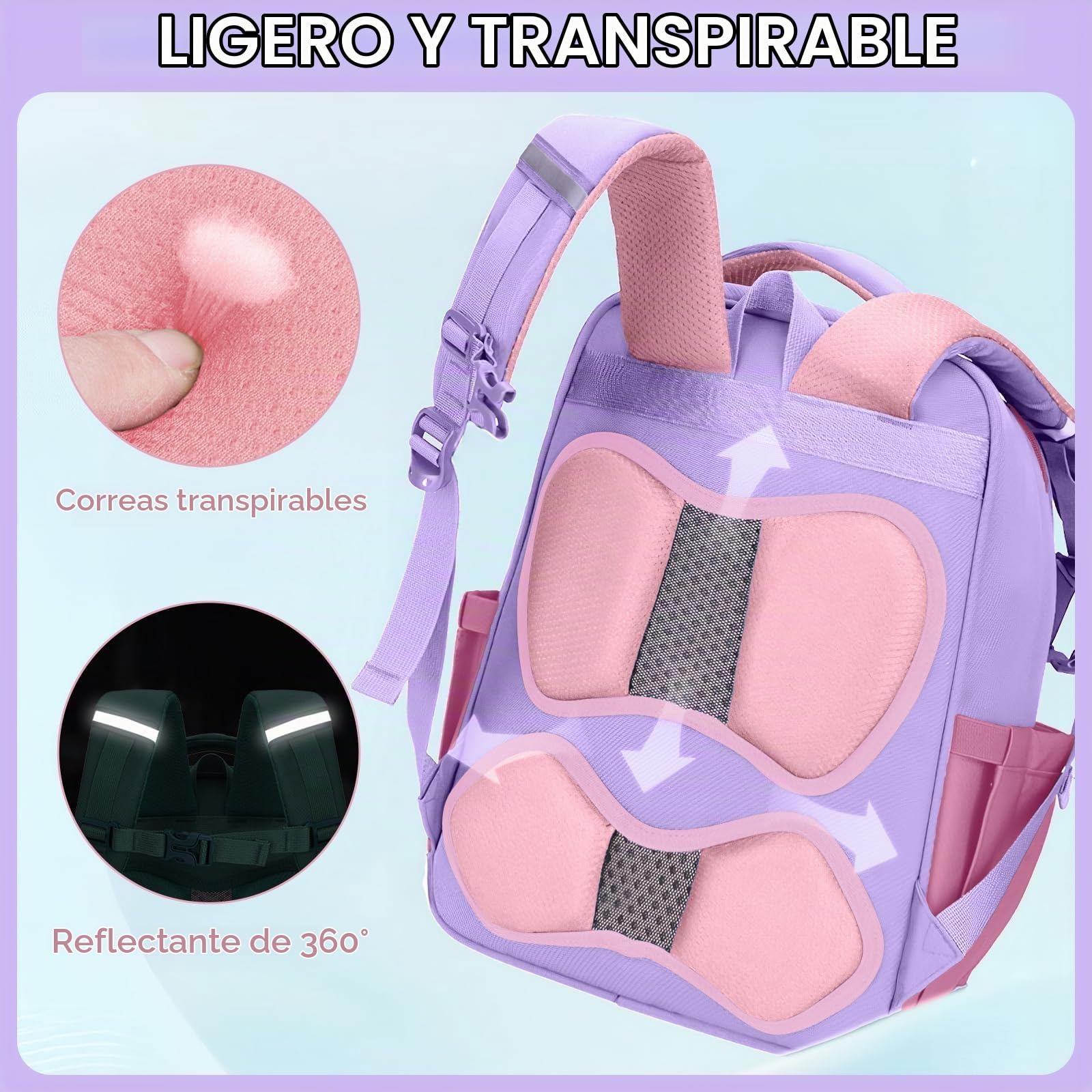 Amythe Mochila Niña 1°-5° Primaria Escuela Viaje