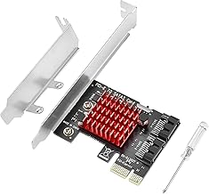 ELUTENG PCIe SATA Card 2 Ports, PCIe to SATA Adapter 6Gbps Controller SA TA 3.0 Expansion Card PCI Express x1 with Low Profile Bracket for Desktop PC Support SSD/HDD