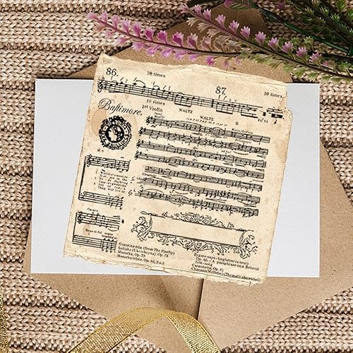 Miniatura 5 de Threetols Sellos transparentes de notas musicales para hacer tarjetas, marco de flores, sellos de goma transparente, sellos de palabras de canciones