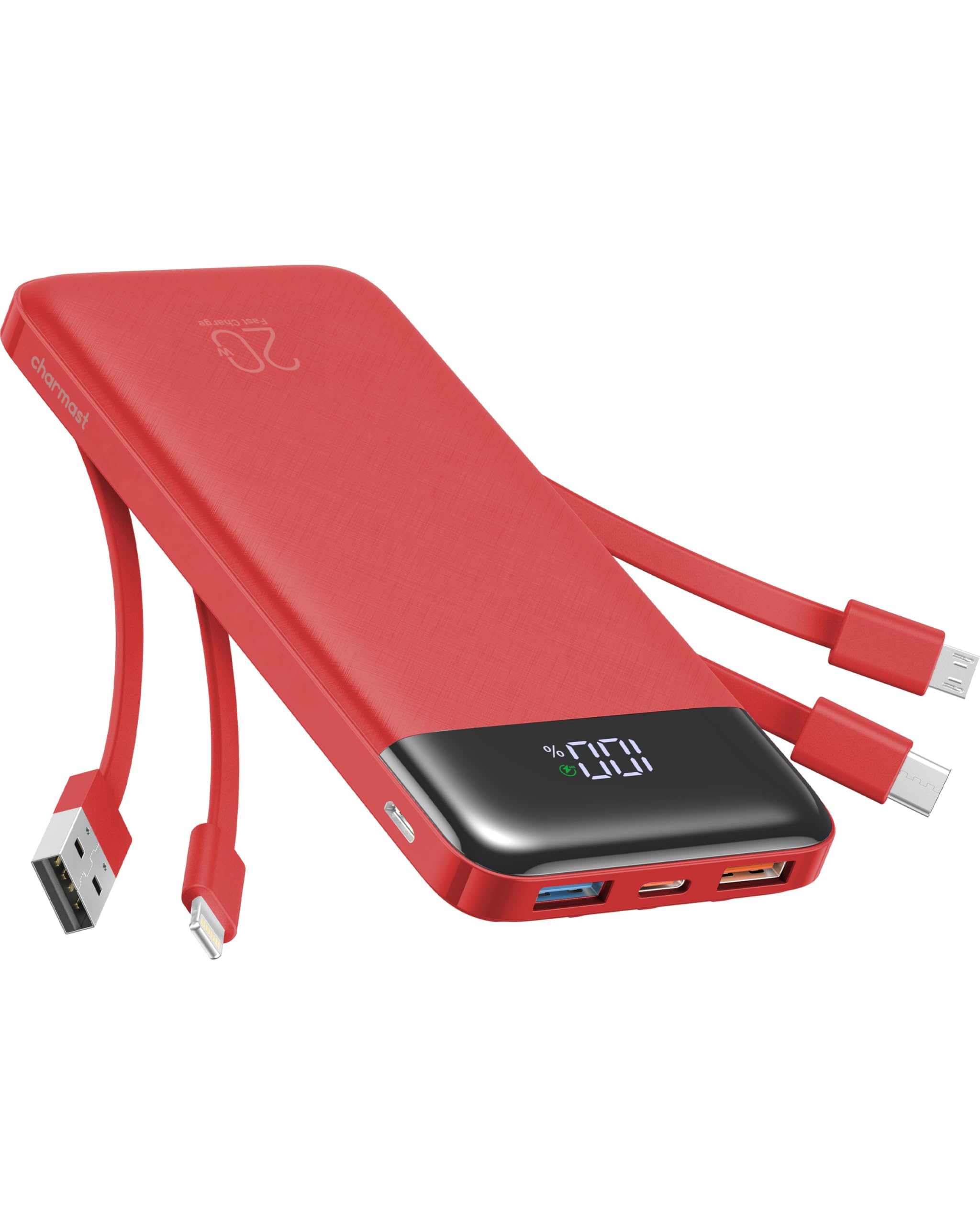 Charmast 20000mAh Power Bank with 4 Built-in Cables, 22.5W Fast Charging Portable Charger for iPhone, Android, iPad, No Extra Cords Needed for Travel, Work, Emergency — view 13
