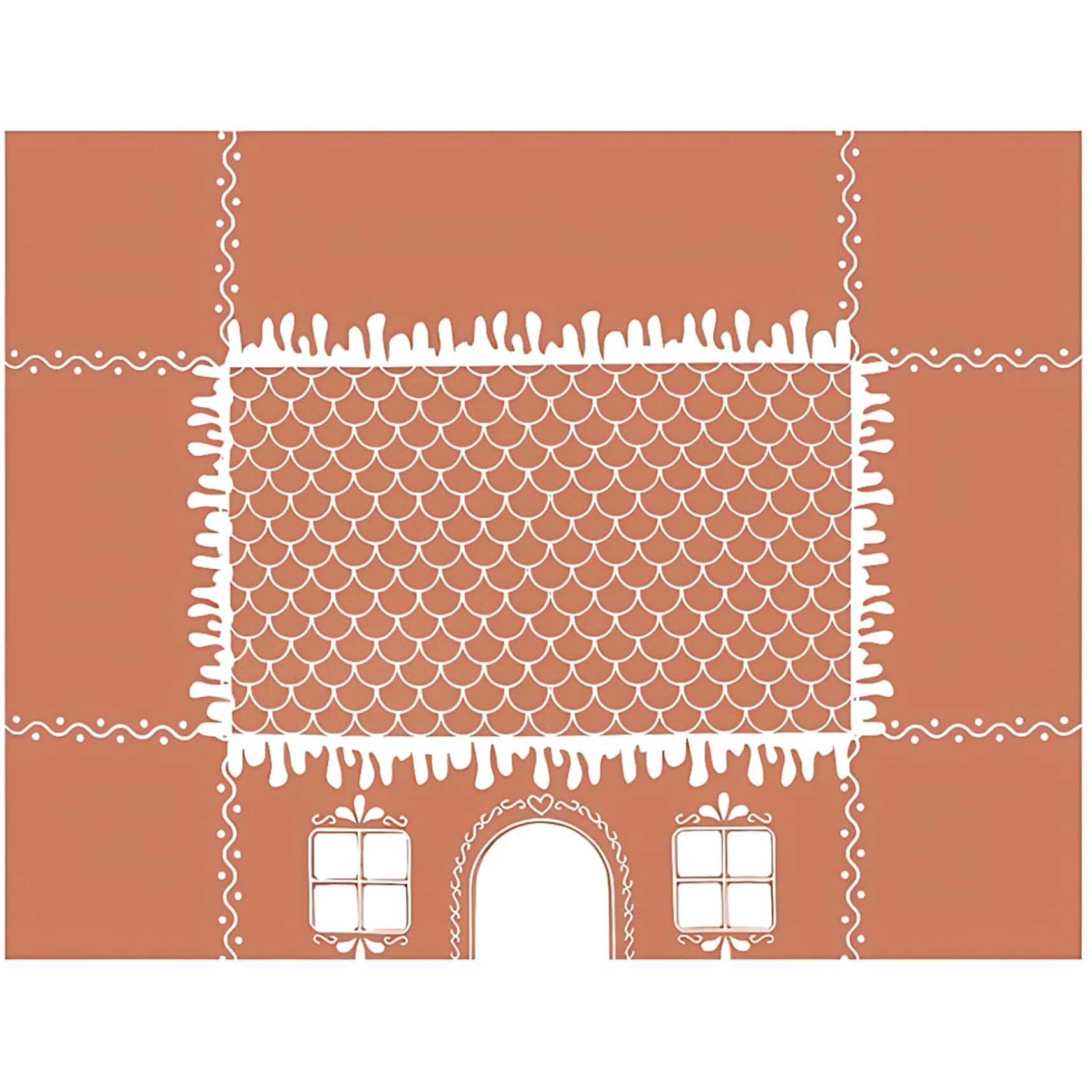 Nappe en pain d'épices rectangulaire grand format 228x299 cm pour décoration de Noël