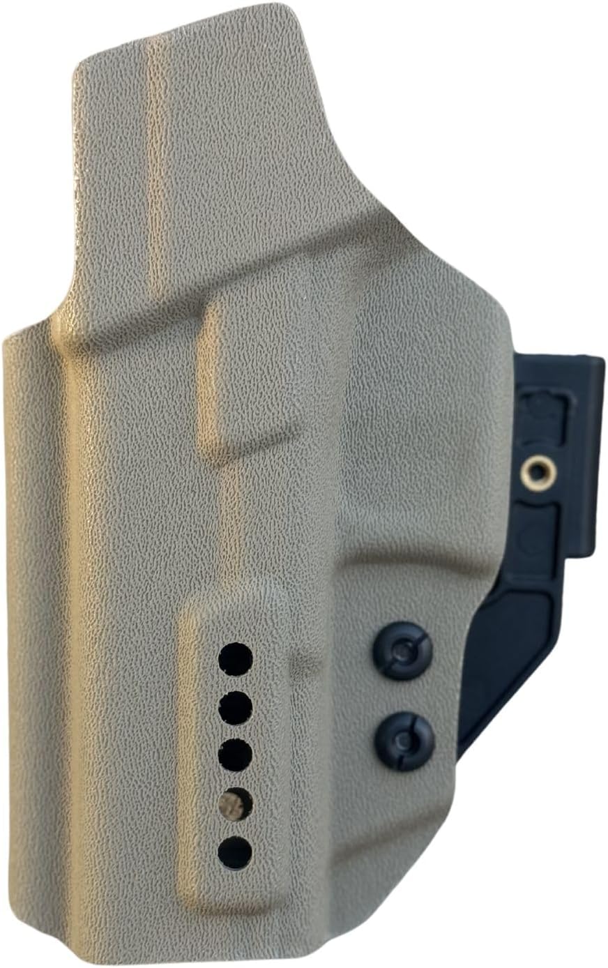 Generic IWB Kydex Holster for Glock 17, 19, 31, 34, Inside Waistband Carry, Adjustable Retention, Claw Concealment Wing with Optic Cut - OWB Kydex Holster, Reversible