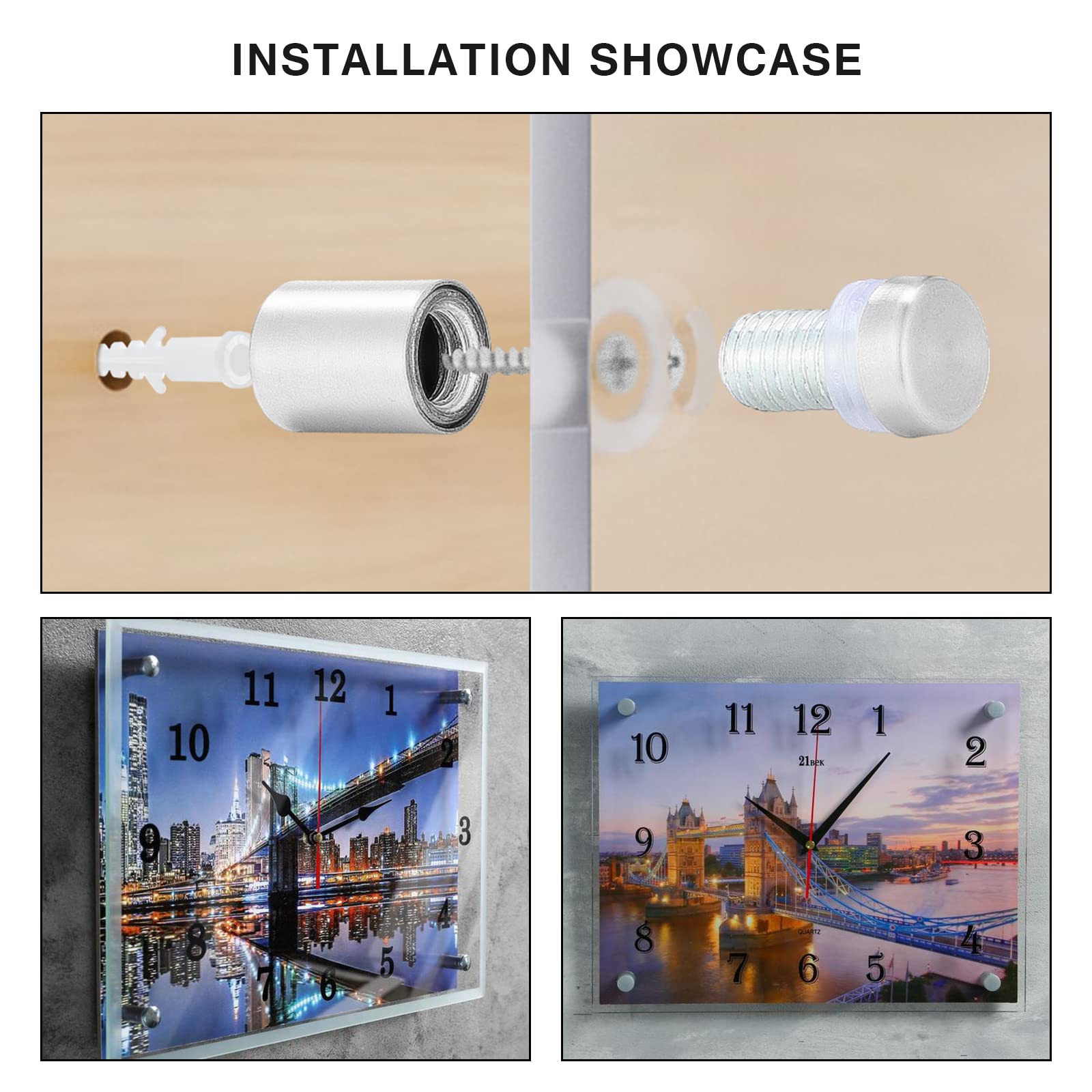 HSeaMall20 PZ In Acciaio Inox Vite Pubblicità Viti di Fissaggio Bulloni Supporto Vite Segno Pubblicità Chiodi Hardware Supporti Viti Frameless Standoff Morsetto Per Vetro 12 x 20mm